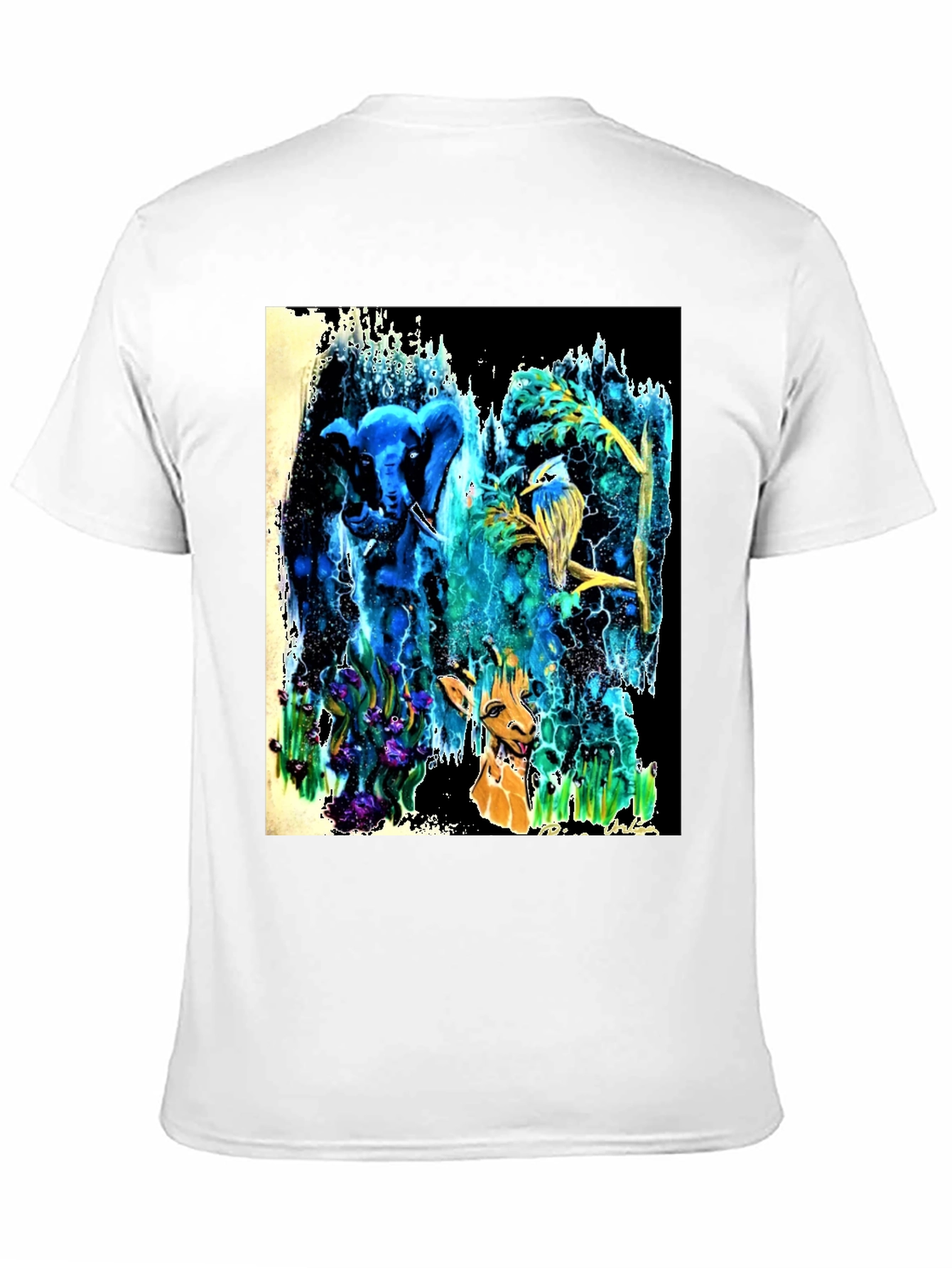 Surreal Animal T-Shirt: Elephant Bird Giraffe