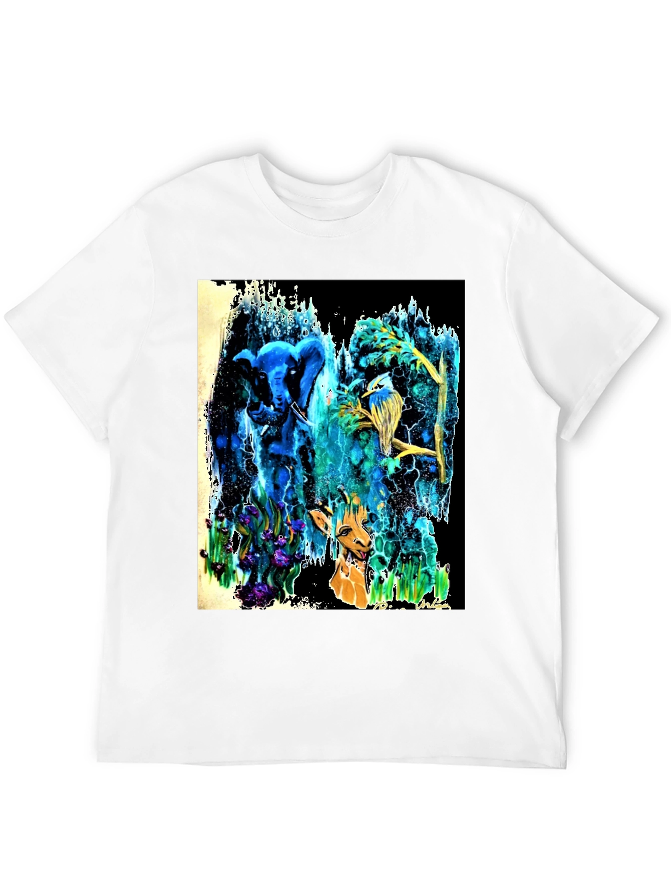 Surreal Animal T-Shirt: Elephant Bird Giraffe