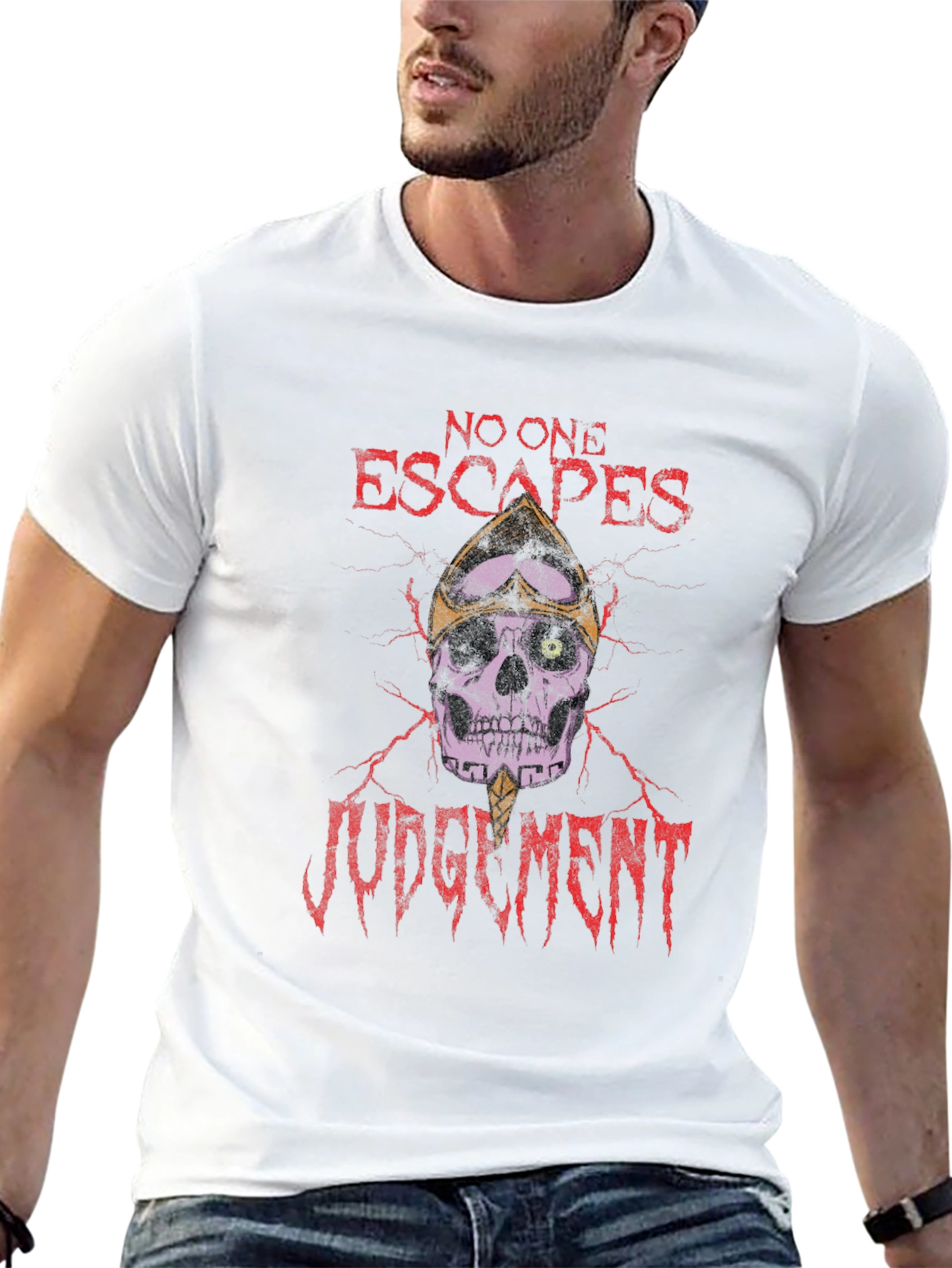 Skull Judgment Graphic T-Shirt - Black