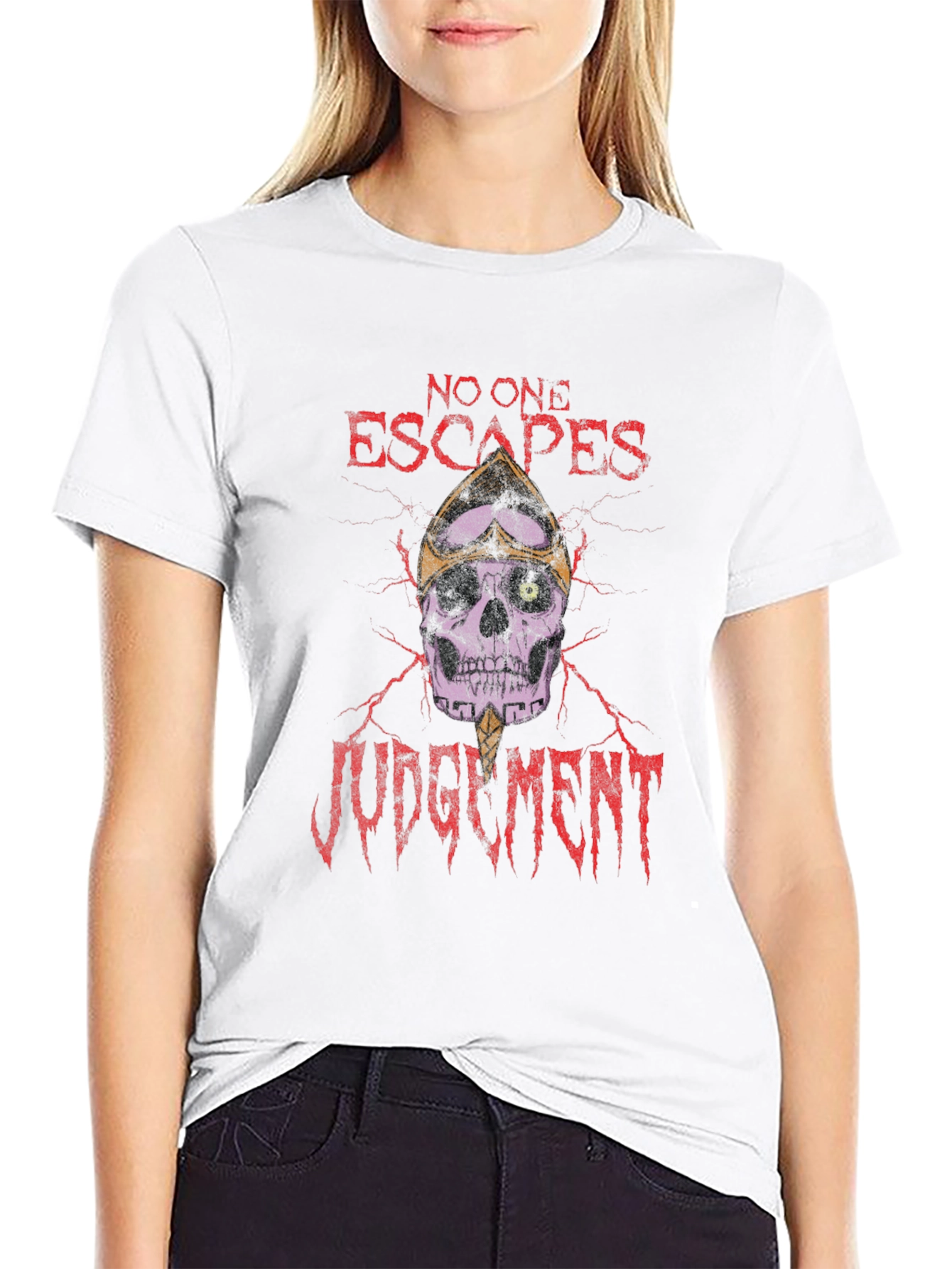 Skull Judgment Graphic T-Shirt - Black