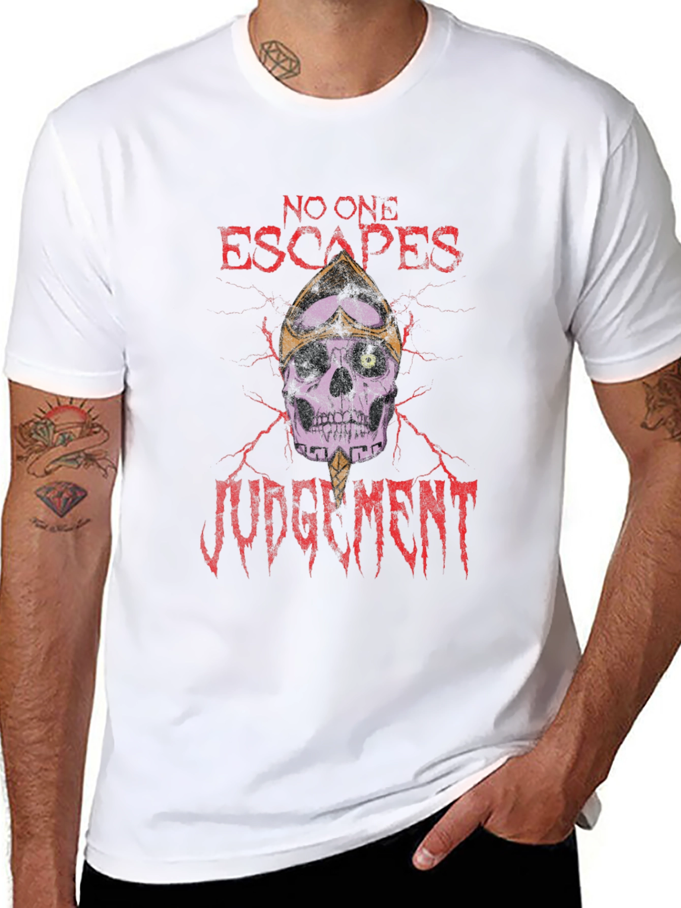 Skull Judgment Graphic T-Shirt - Black