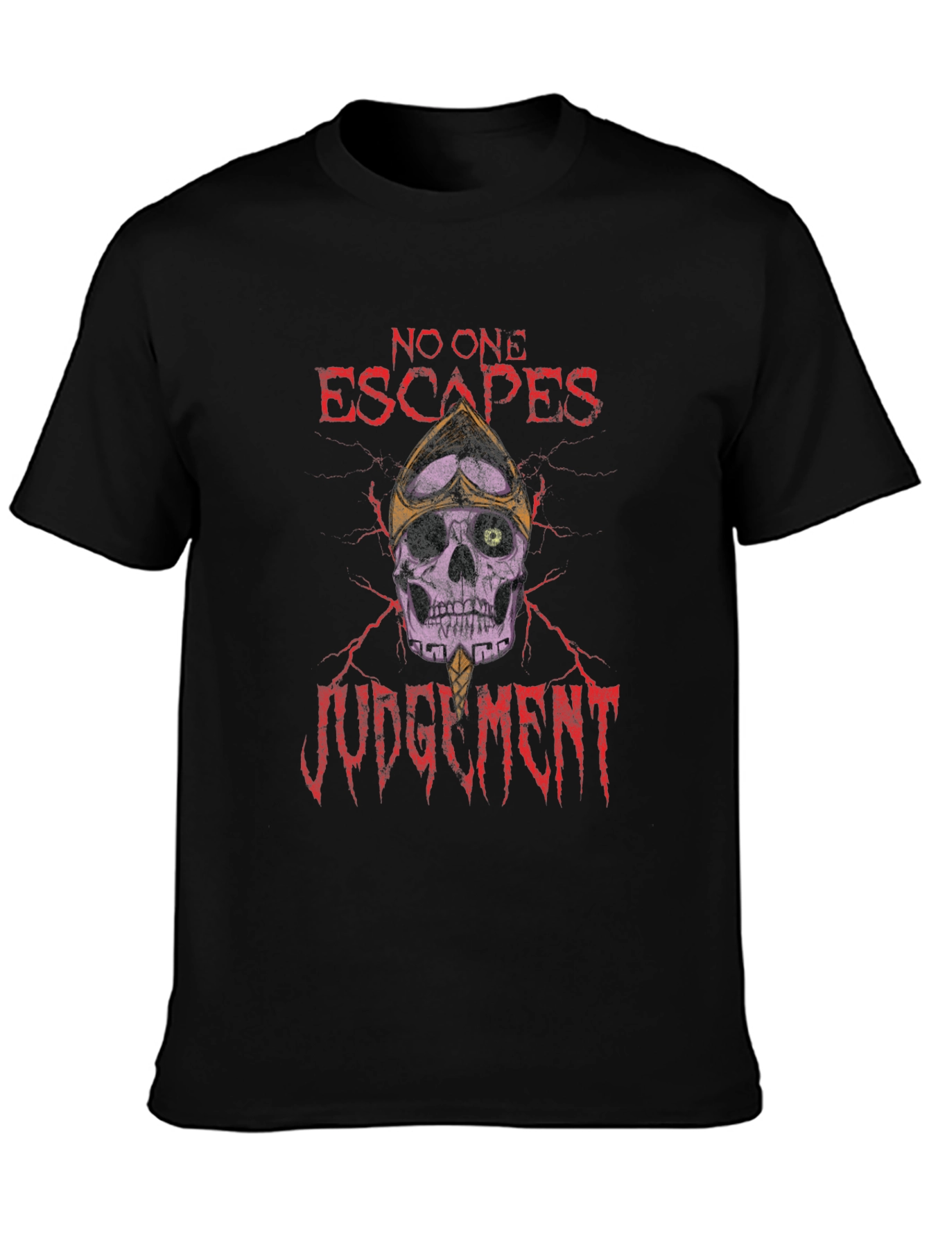 Skull Judgment Graphic T-Shirt - Black