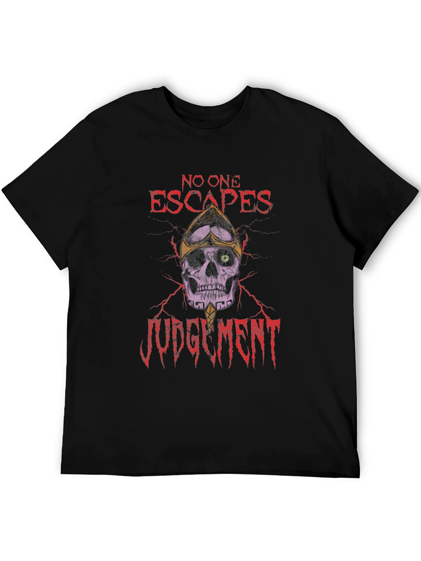 Skull Judgment Graphic T-Shirt - Black