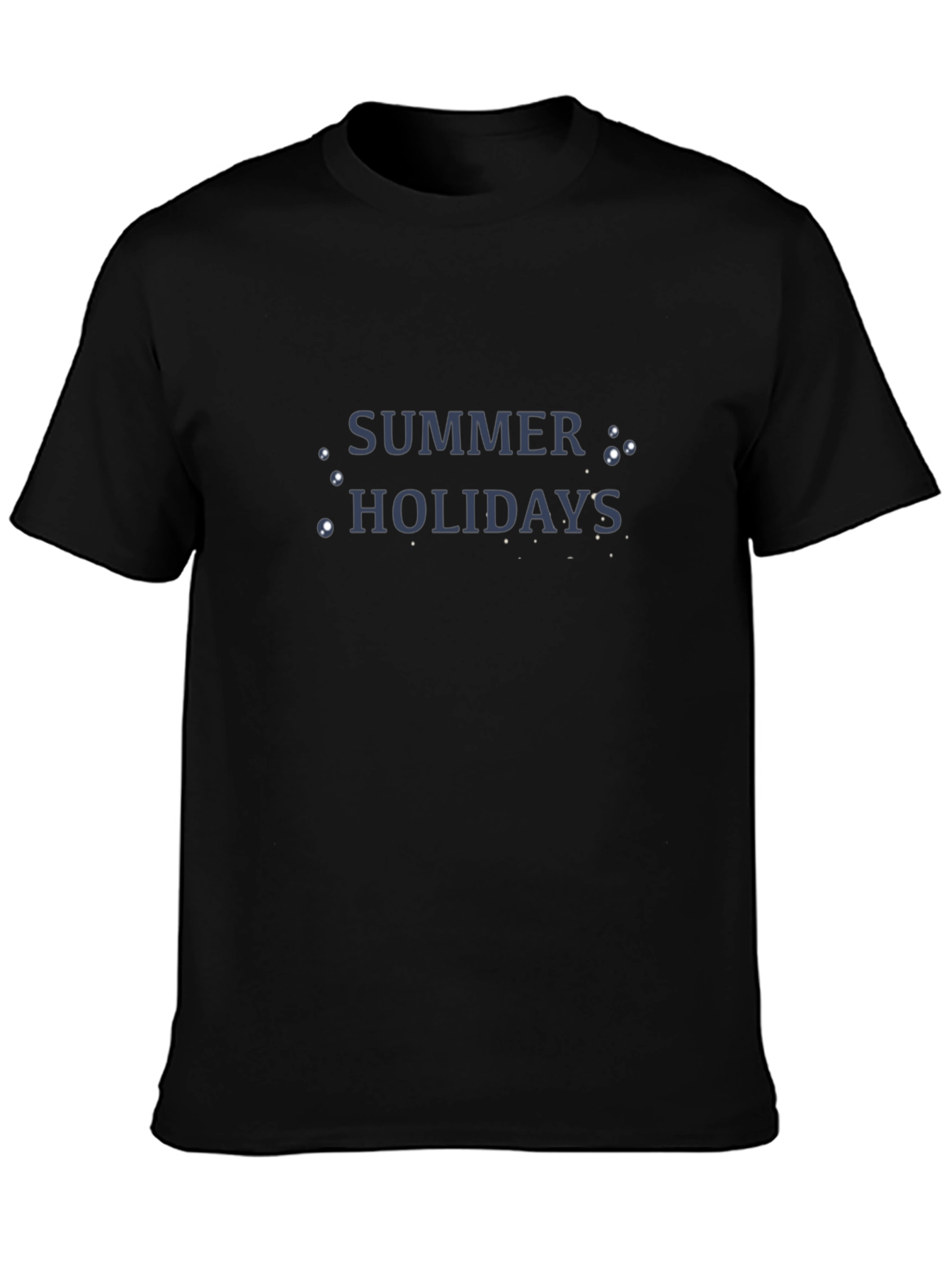Summer Holidays Black Graphic Tee
