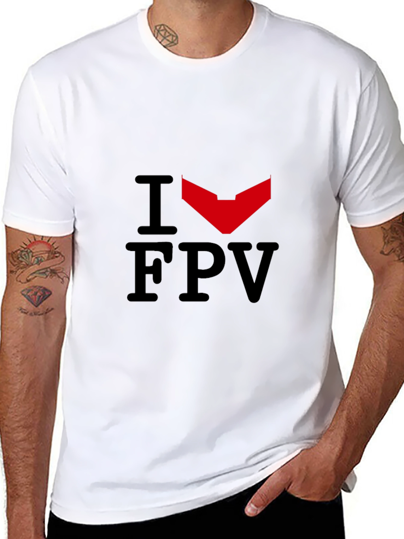 I Heart FPV Black Graphic Tee