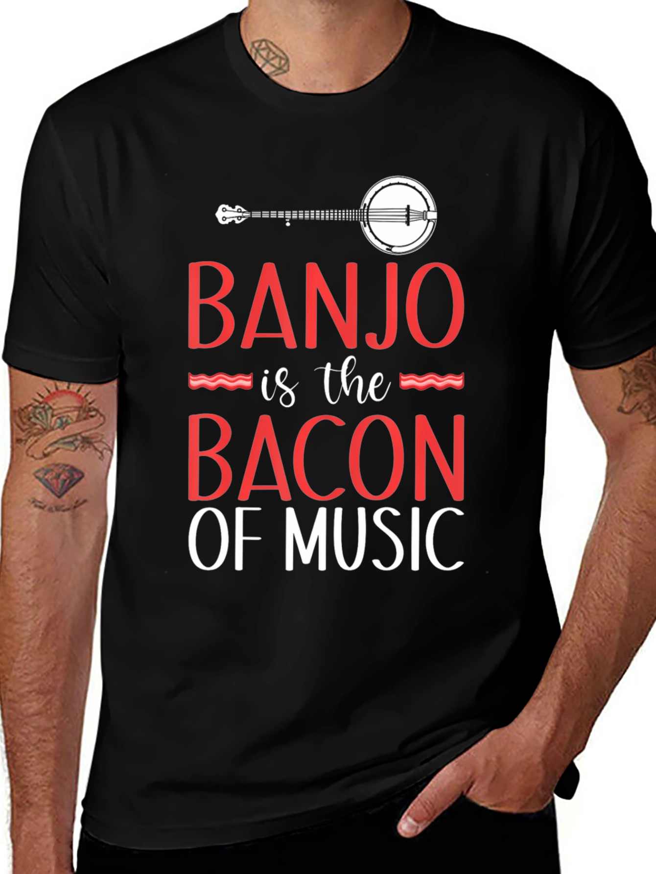 Banjo Bacon of Music Graphic Tee