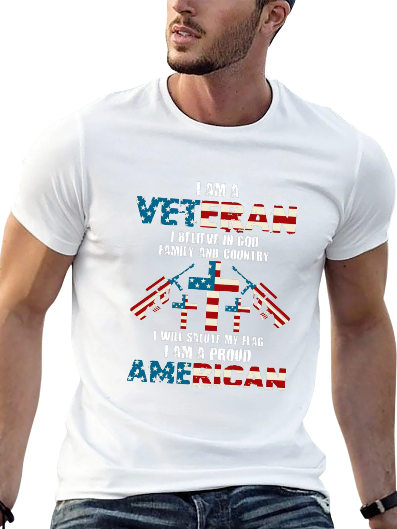 Proud Veteran American Flag T-Shirt