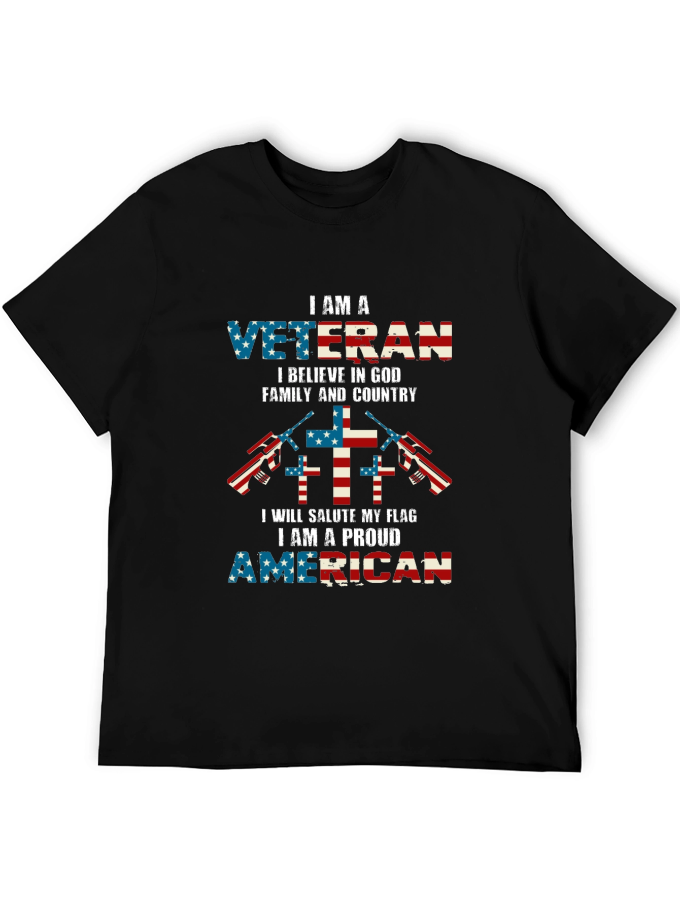Proud Veteran American Flag T-Shirt