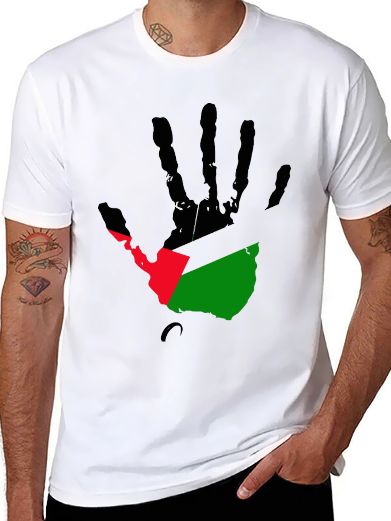Handprint Flag Graphic Tee - Black