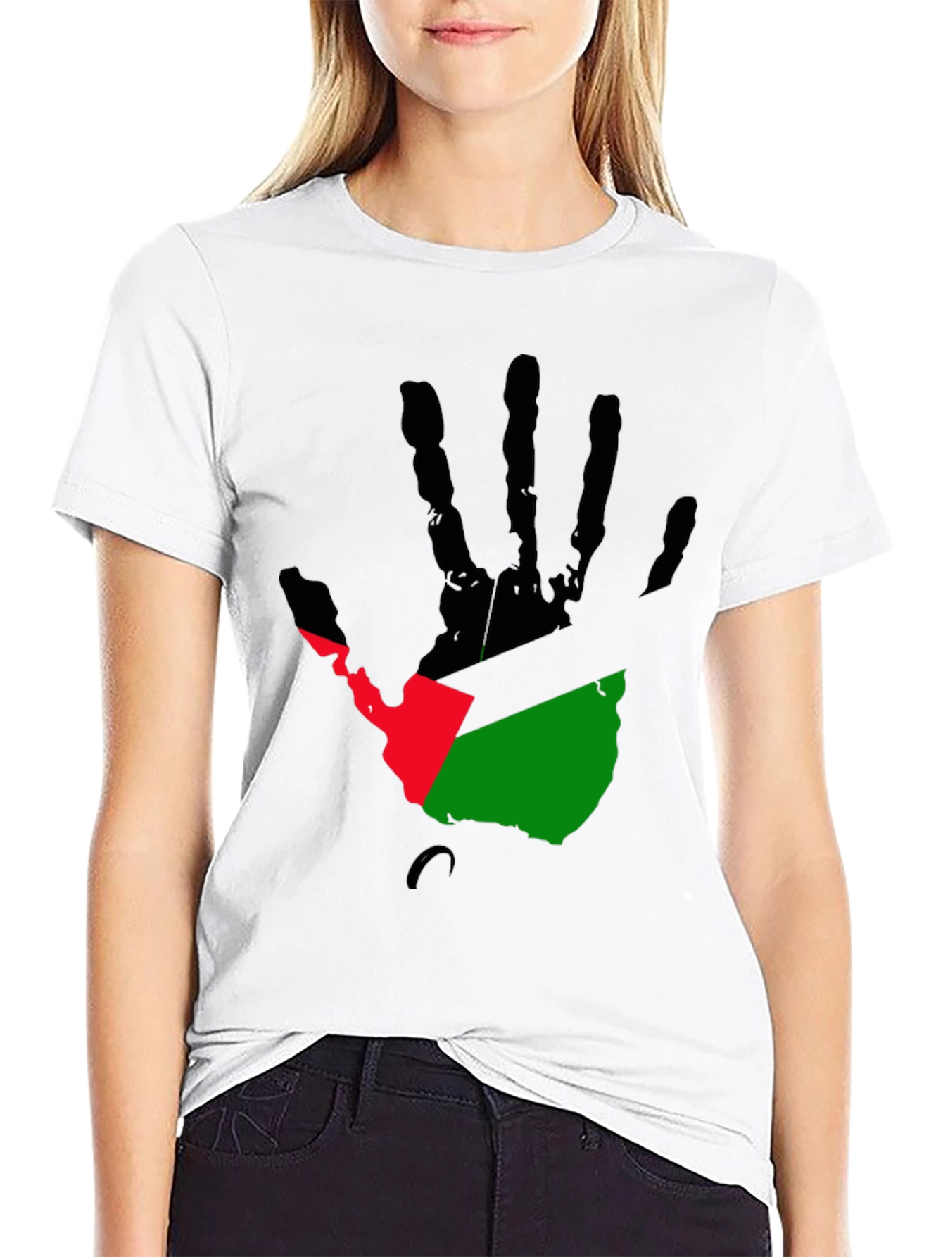 Handprint Flag Graphic Tee - Black