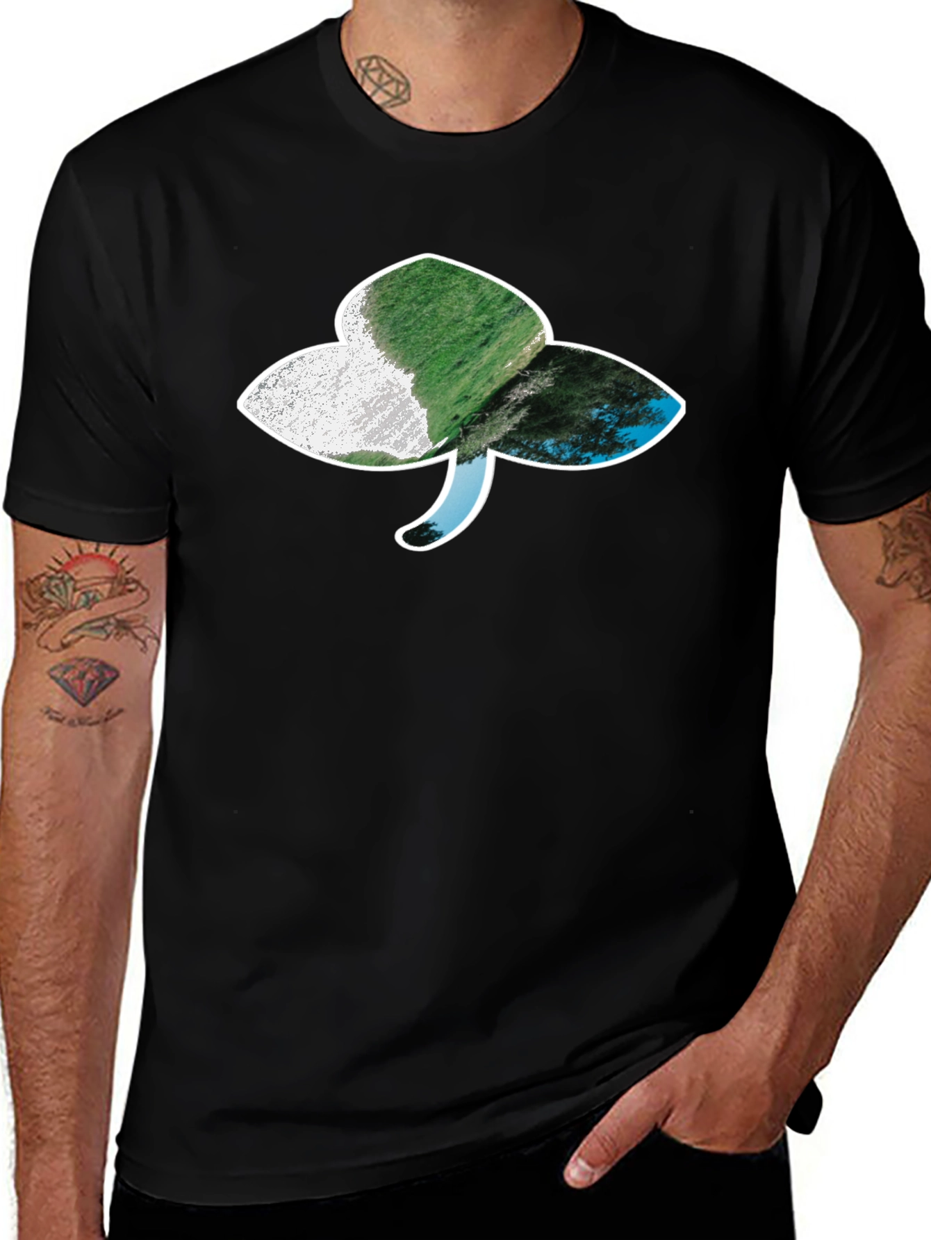 Shamrock Landscape Graphic Tee - Black