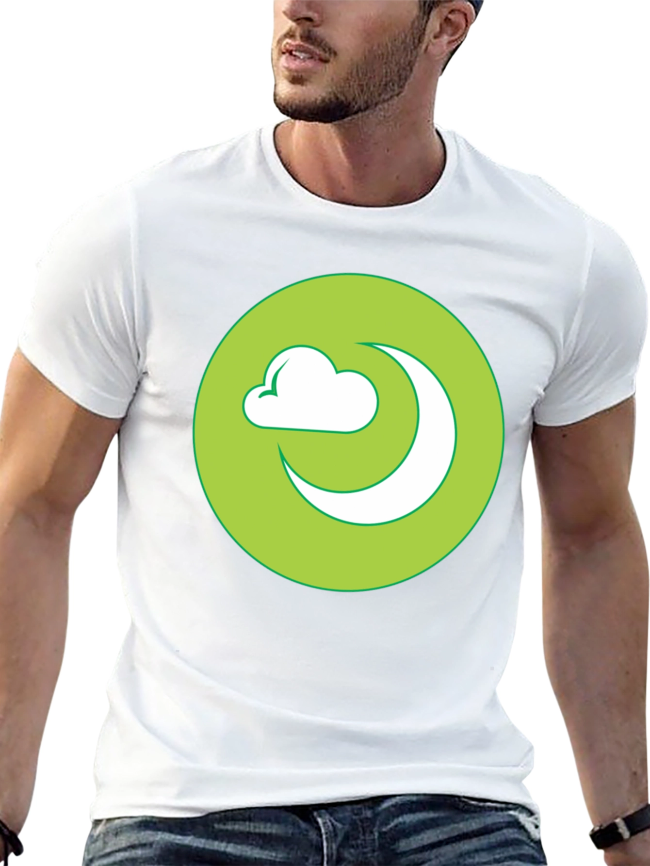 Moon Cloud Graphic Black T-Shirt