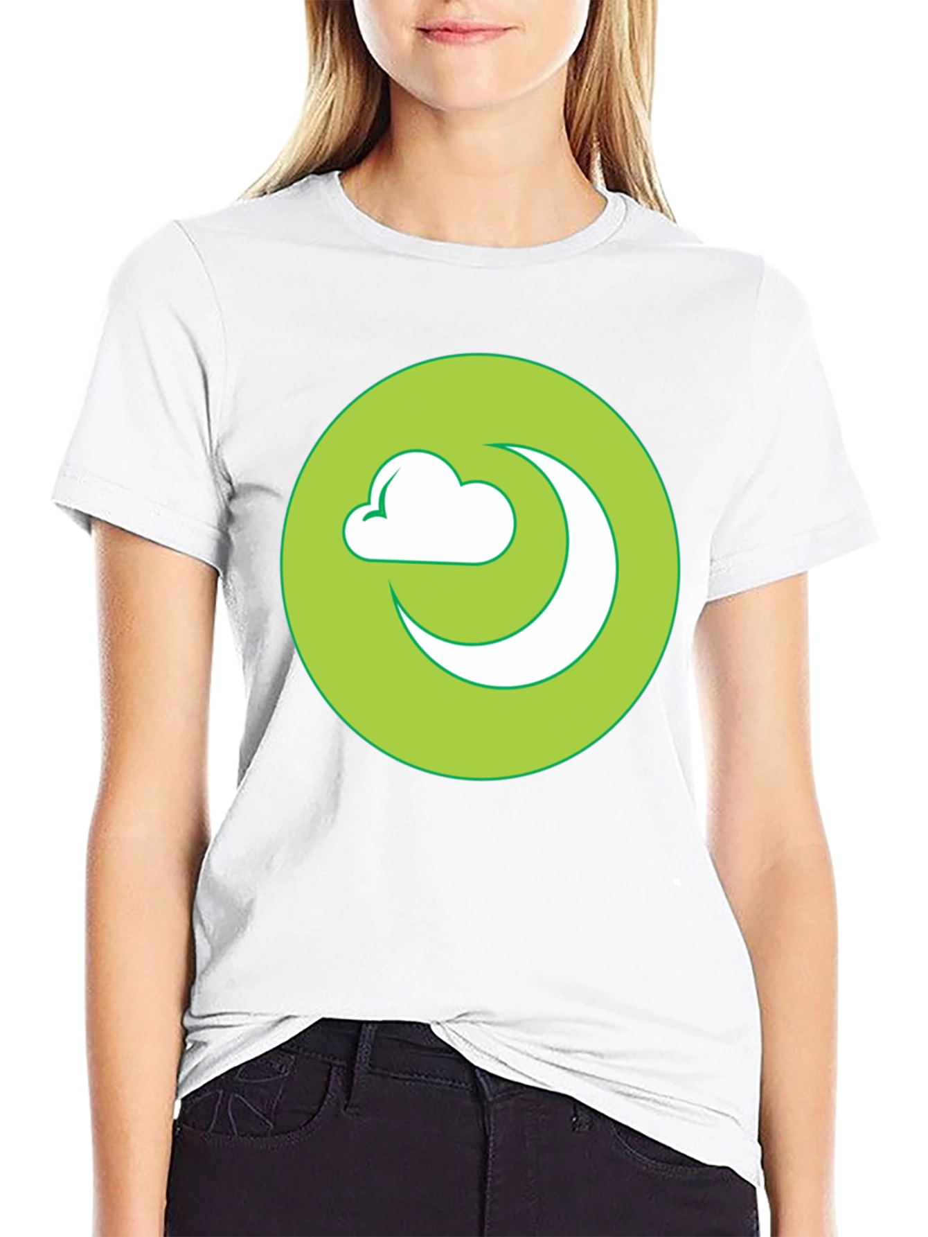 Moon Cloud Graphic Black T-Shirt