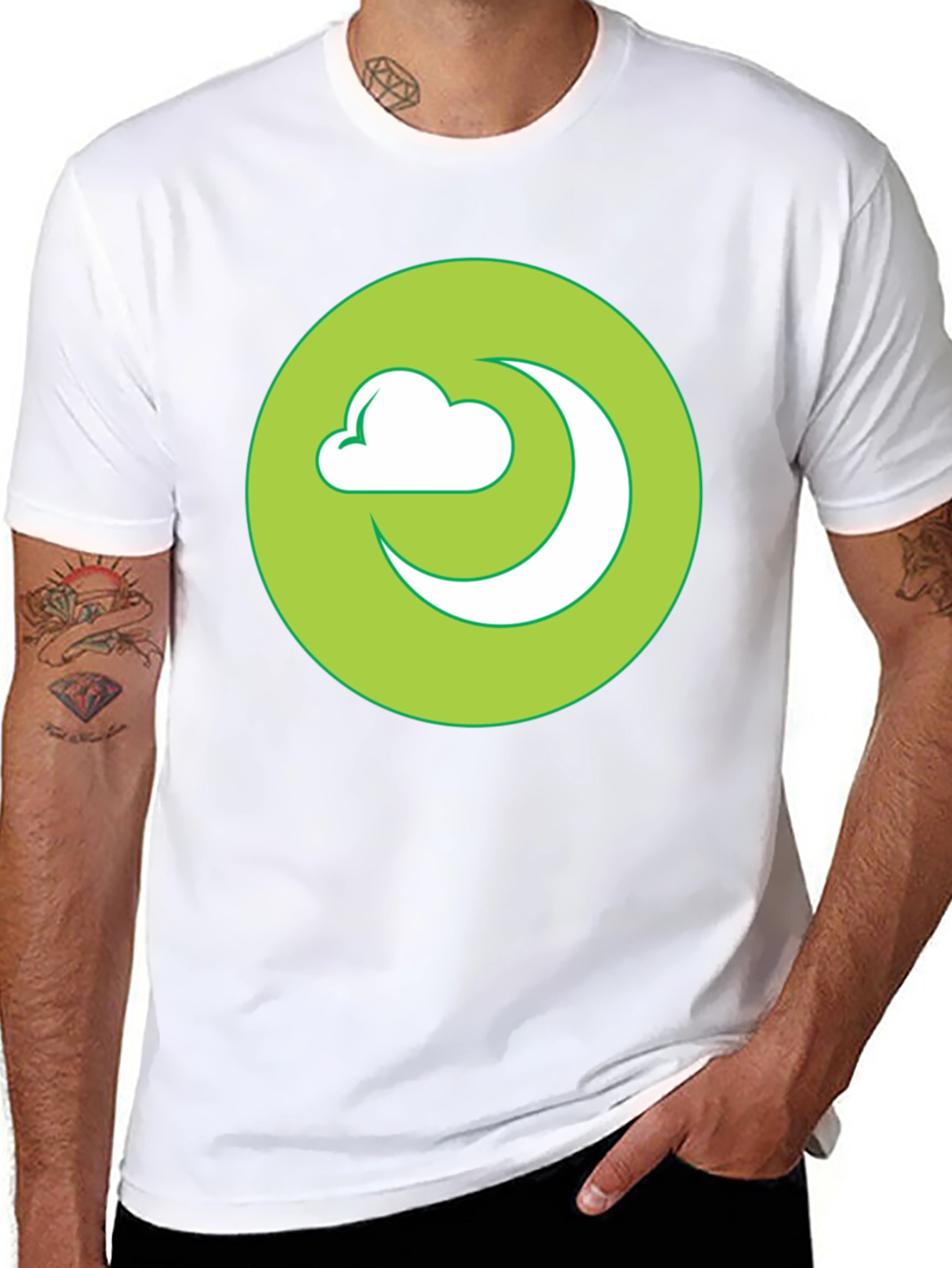 Moon Cloud Graphic Black T-Shirt
