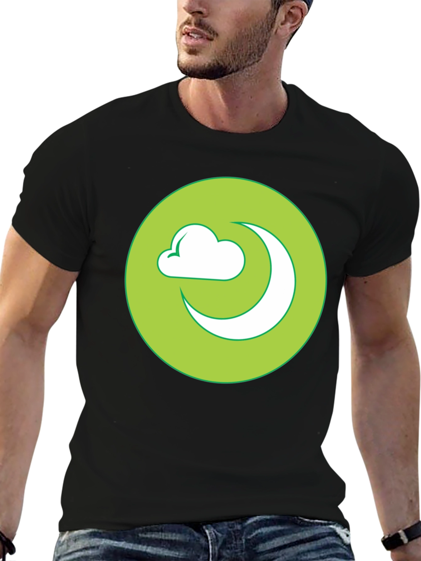 Moon Cloud Graphic Black T-Shirt