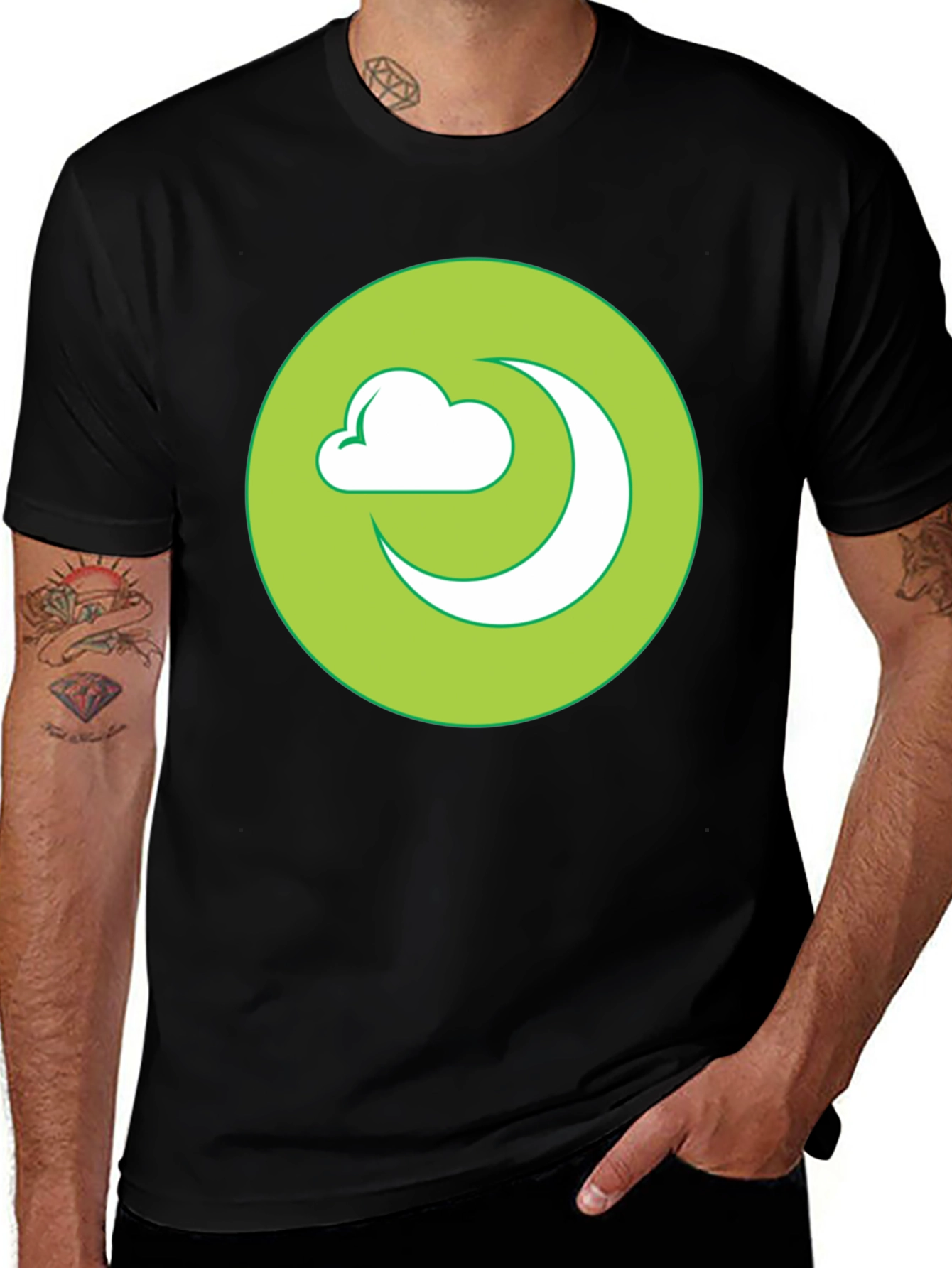 Moon Cloud Graphic Black T-Shirt
