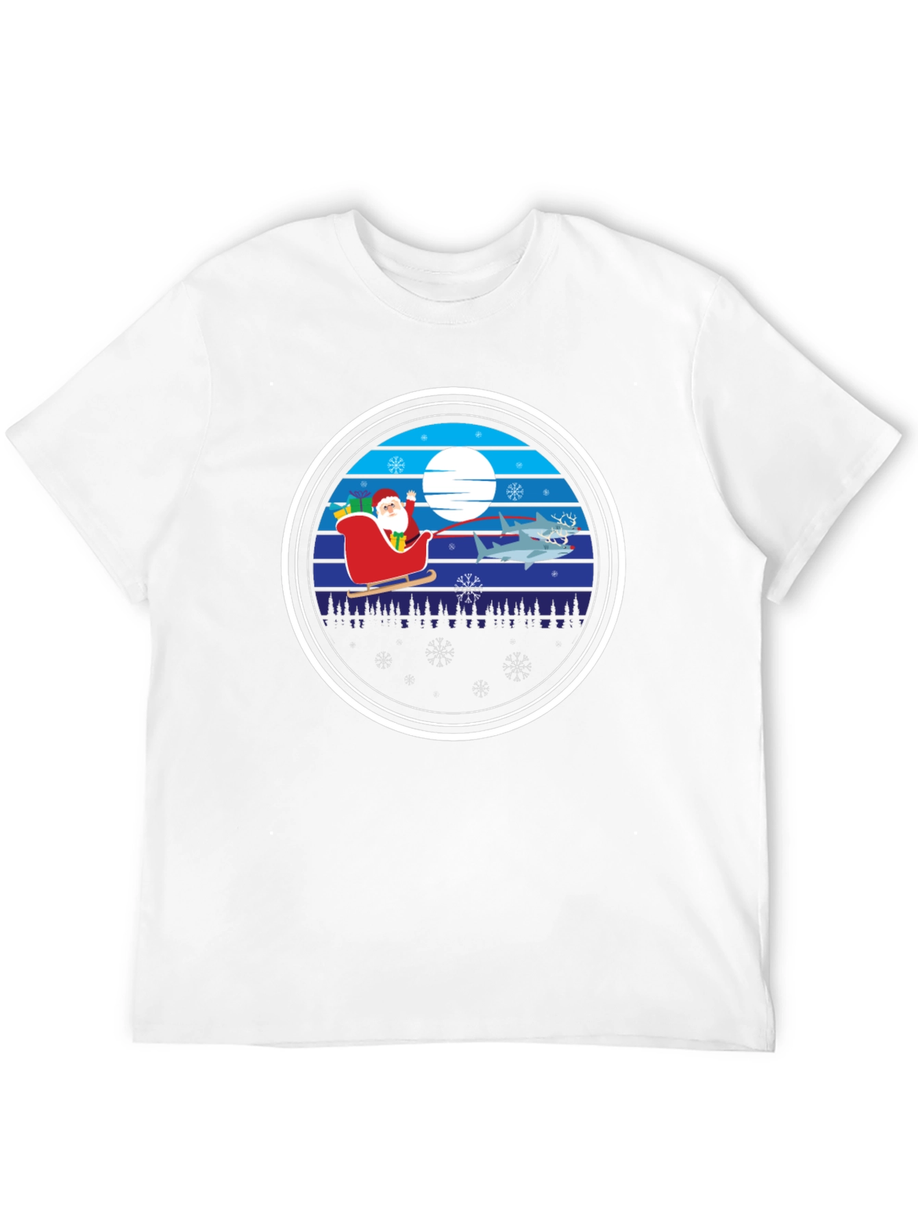 Shark Christmas Santa T-Shirt