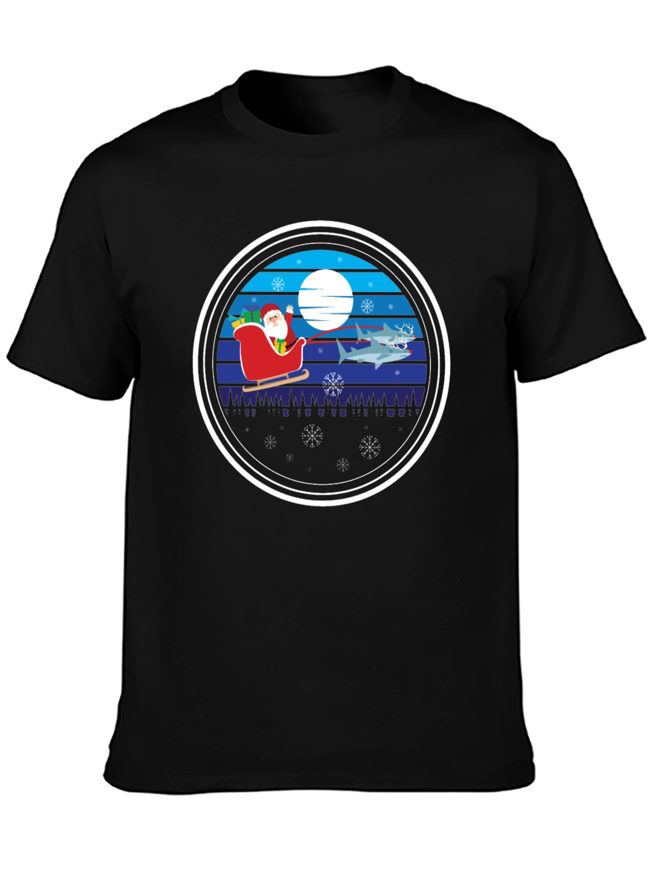 Shark Christmas Santa T-Shirt