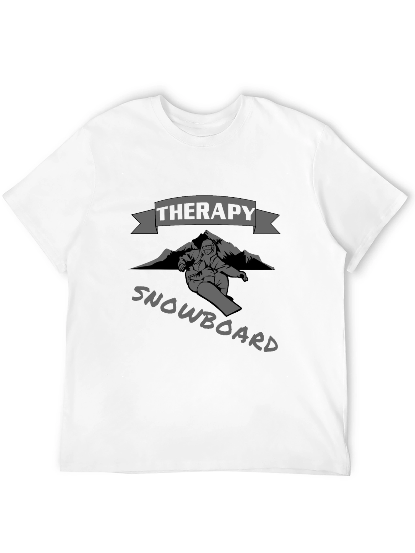 Snowboard Therapy Tee - Black Graphic T-Shirt