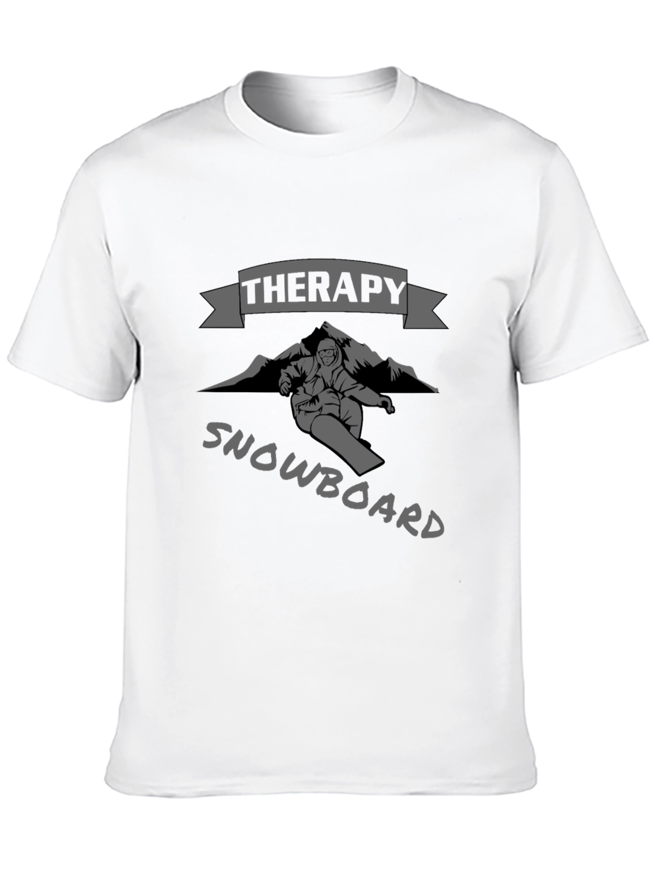 Snowboard Therapy Tee - Black Graphic T-Shirt