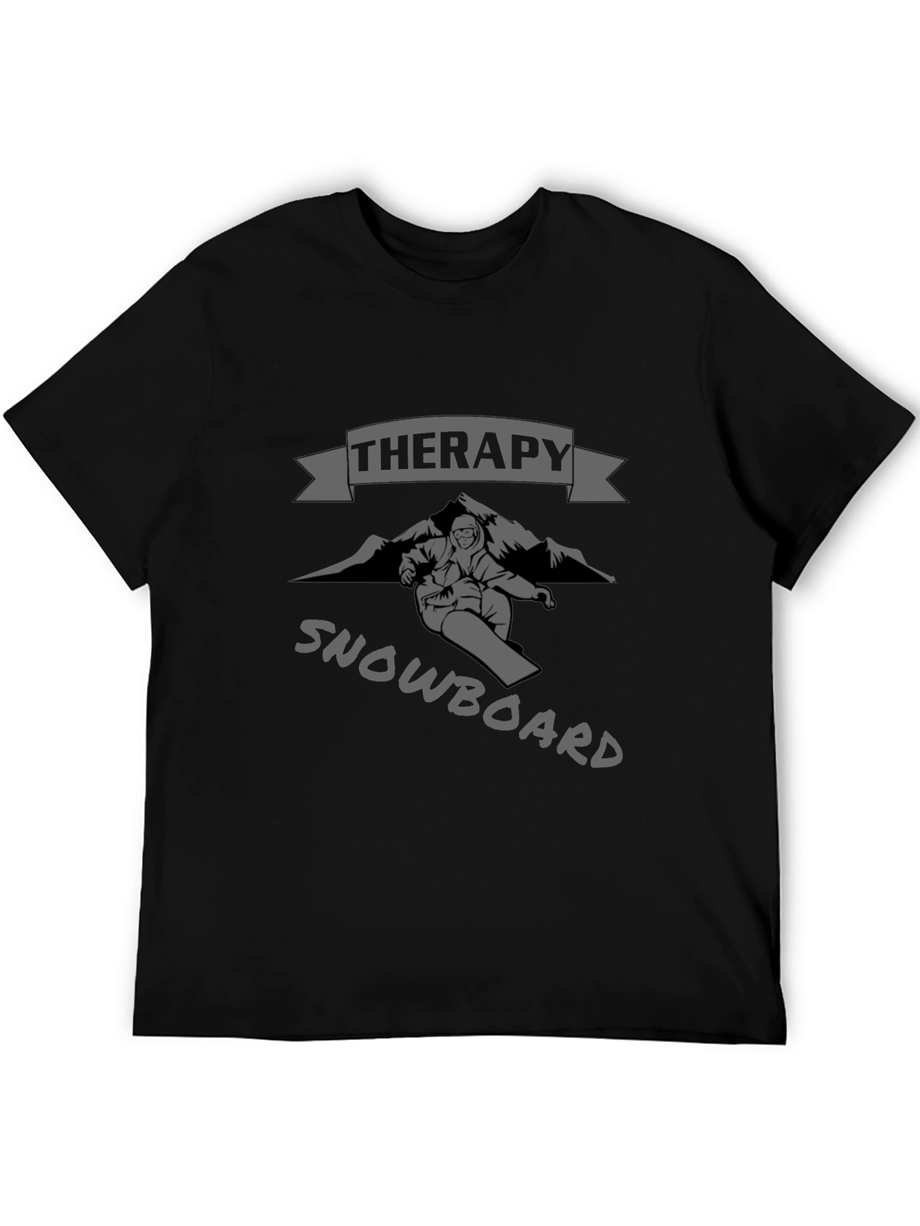 Snowboard Therapy Tee - Black Graphic T-Shirt