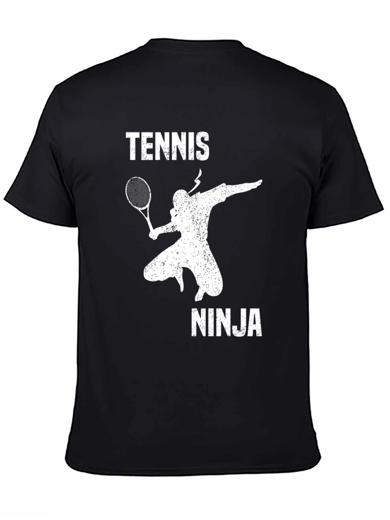 Tennis Ninja Black Graphic T-Shirt