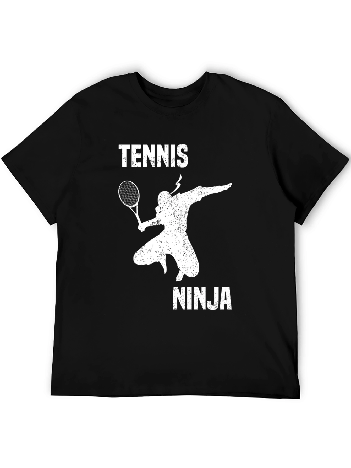 Tennis Ninja Black Graphic T-Shirt