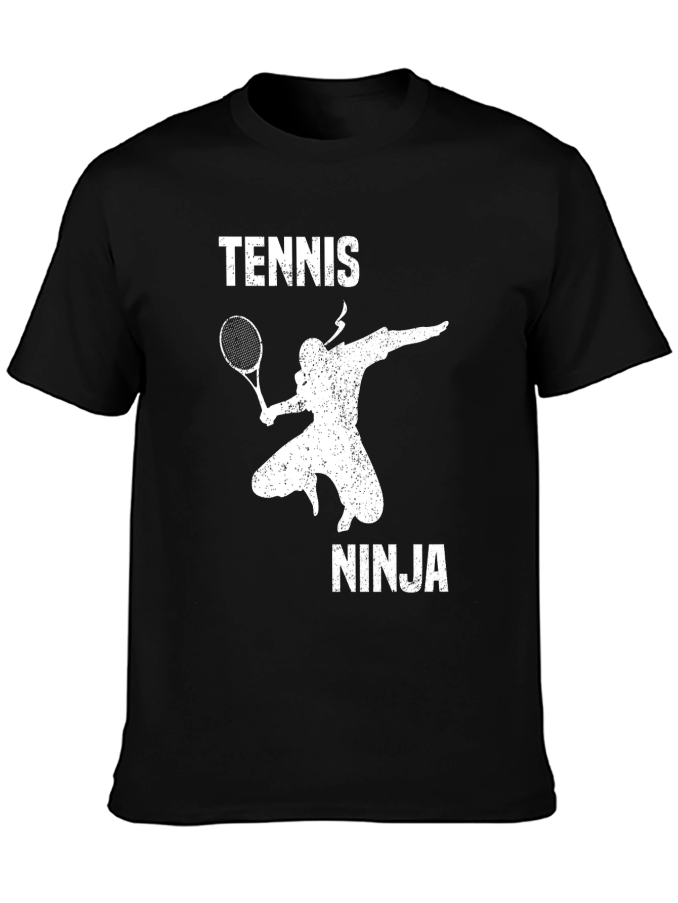 Tennis Ninja Black Graphic T-Shirt