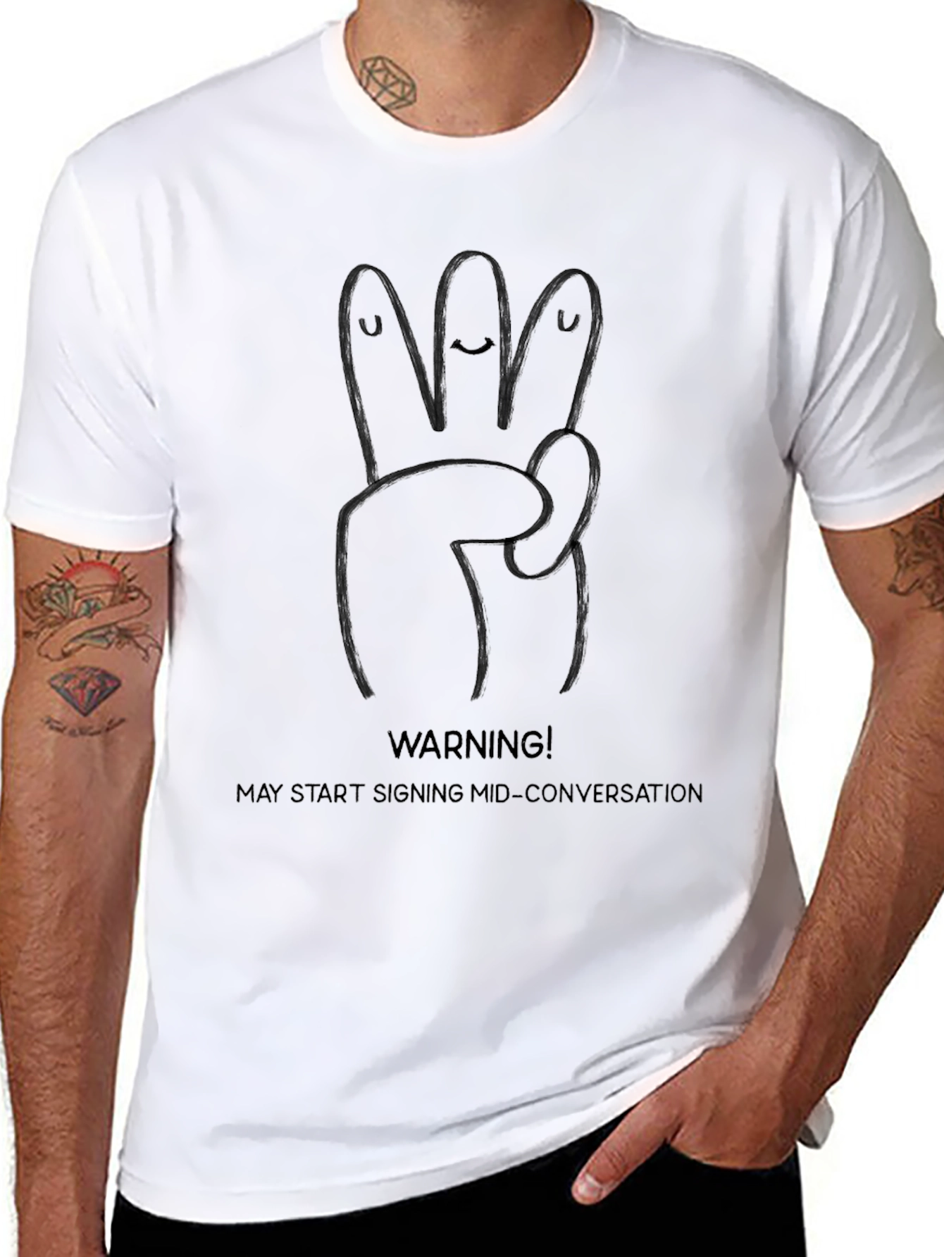 Funny ASL Sign Language T-Shirt - May Start Signing!