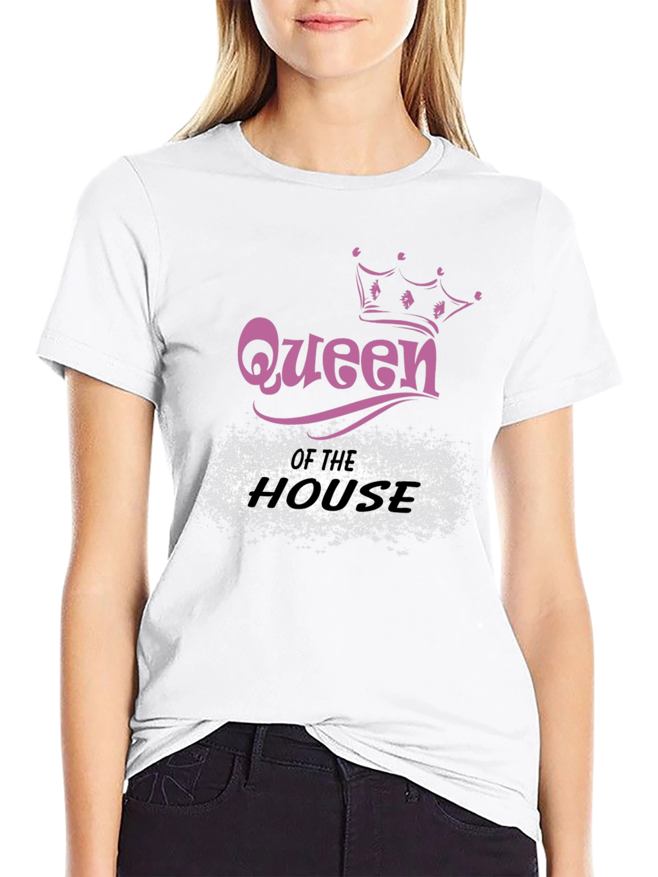 Queen of the House Black Graphic T-Shirt