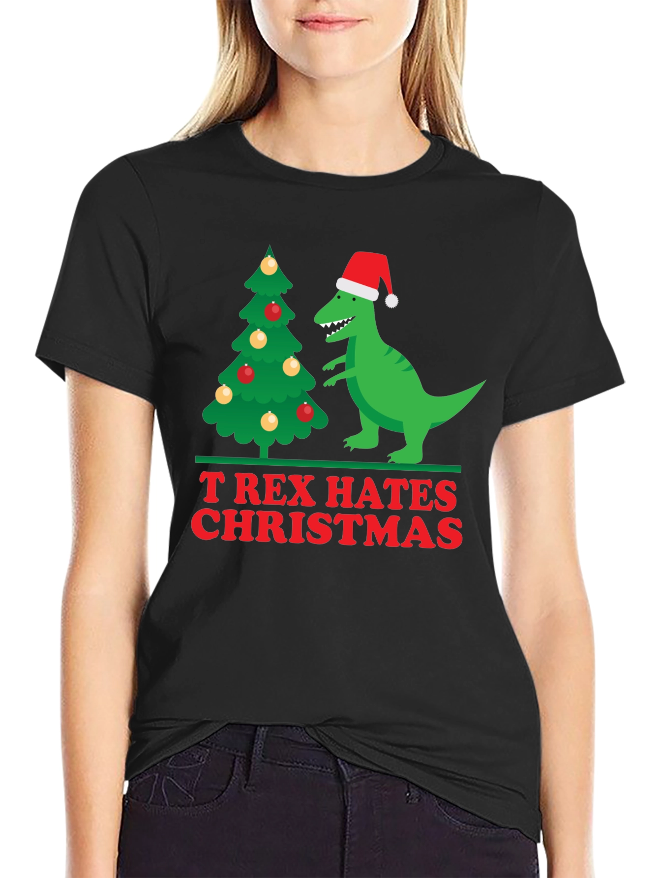 T-Rex Hates Christmas Holiday T-Shirt