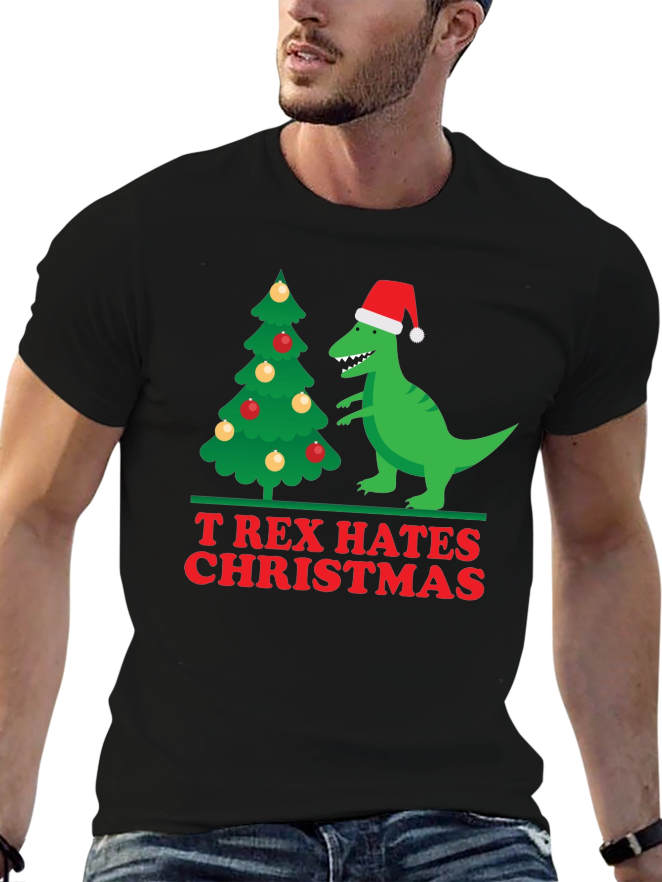T-Rex Hates Christmas Holiday T-Shirt