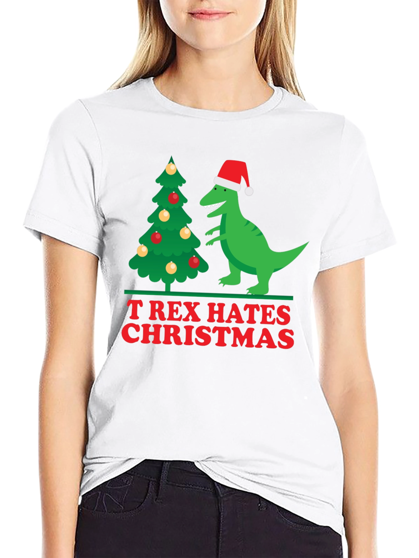 T-Rex Hates Christmas Holiday T-Shirt