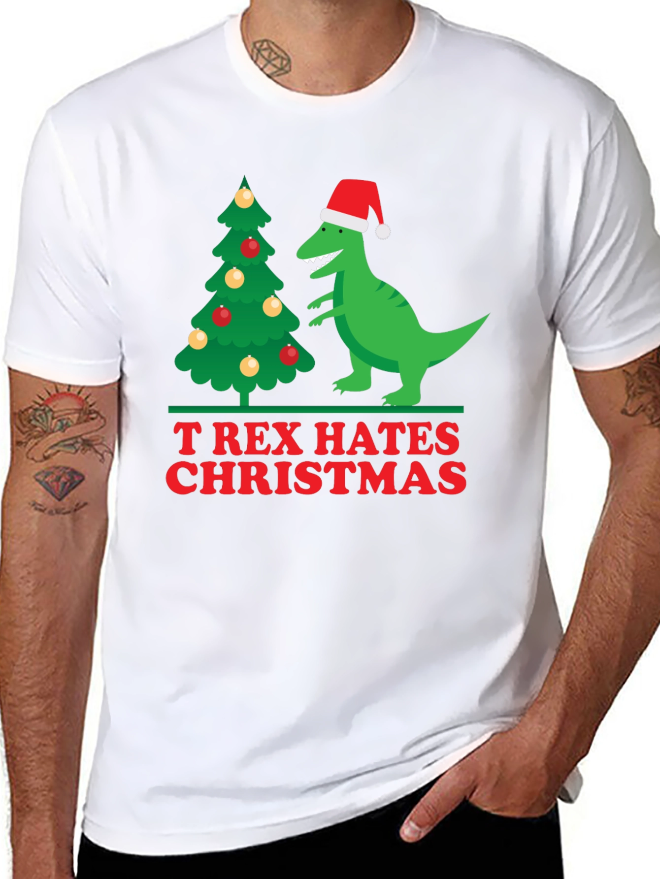 T-Rex Hates Christmas Holiday T-Shirt
