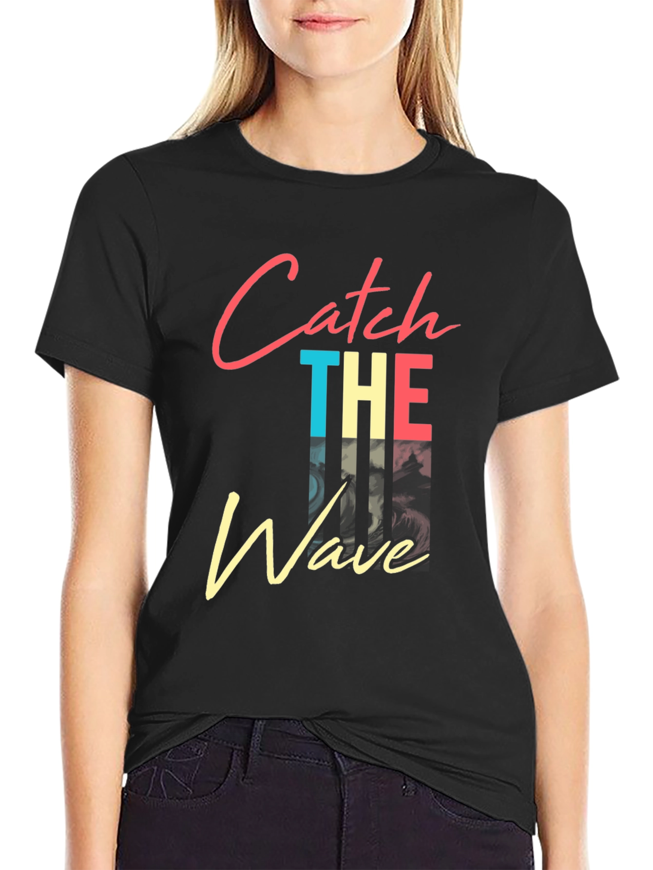 Catch The Wave Graphic Tee - Retro Style