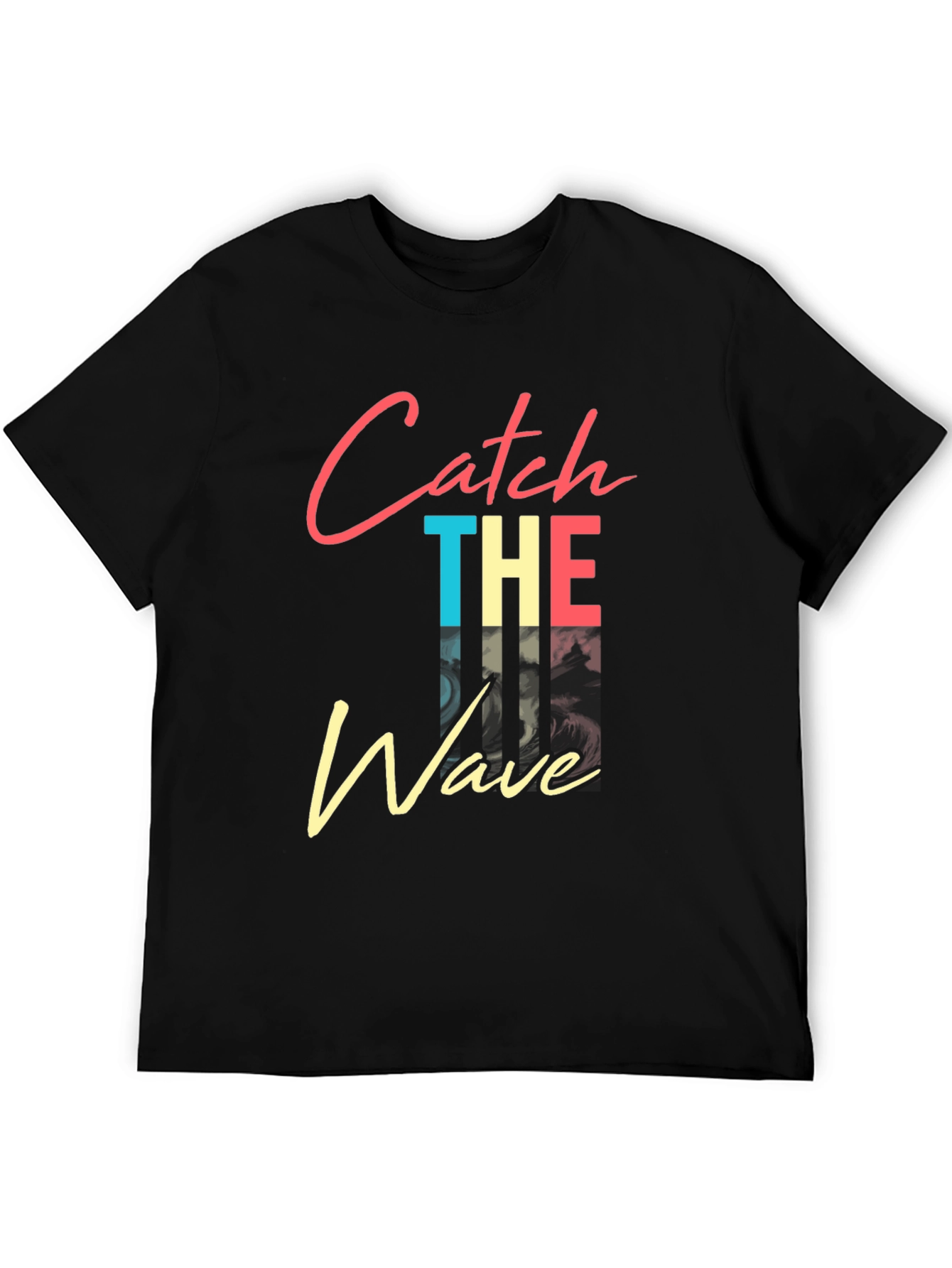 Catch The Wave Graphic Tee - Retro Style