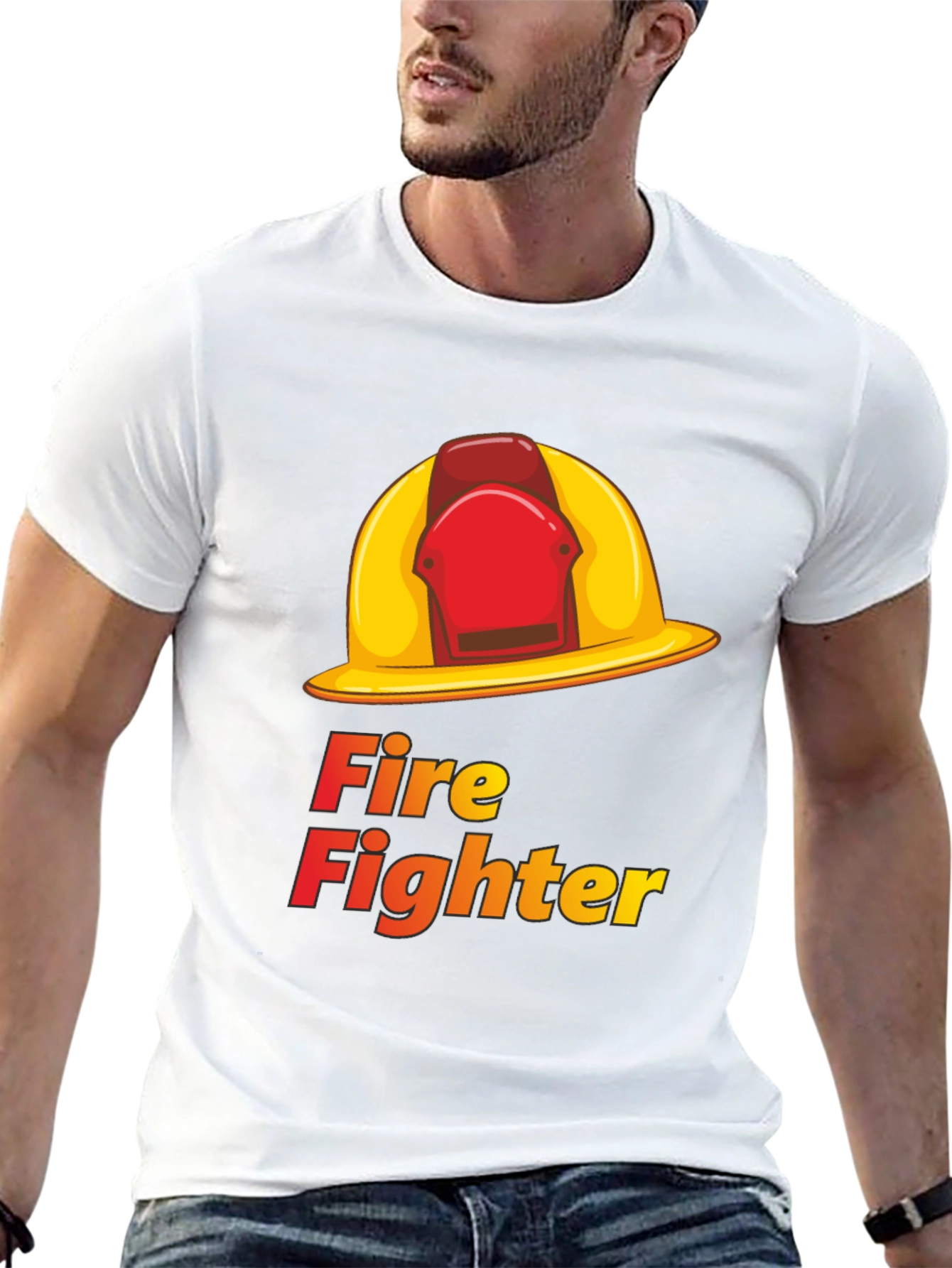 Firefighter Helmet T-Shirt - Heroic Design