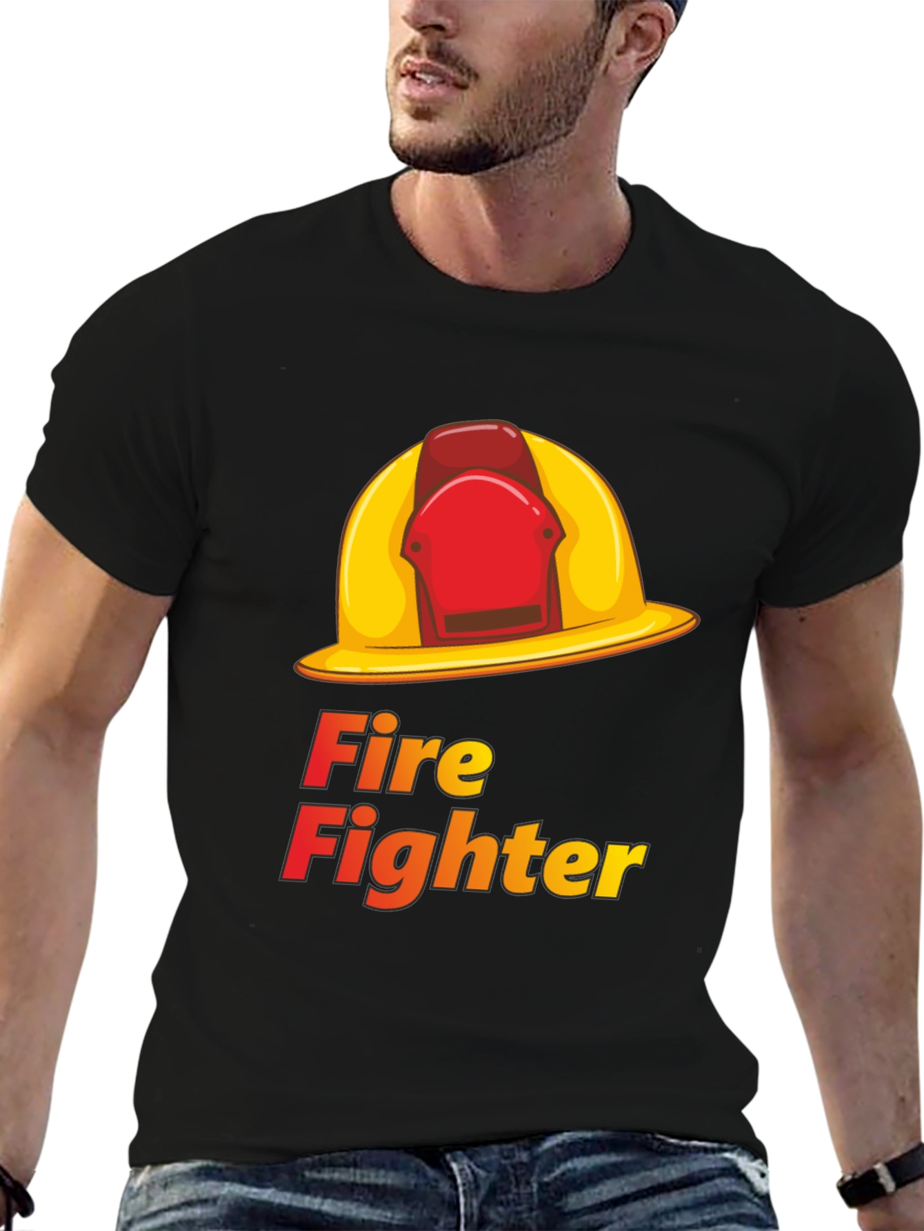 Firefighter Helmet T-Shirt - Heroic Design
