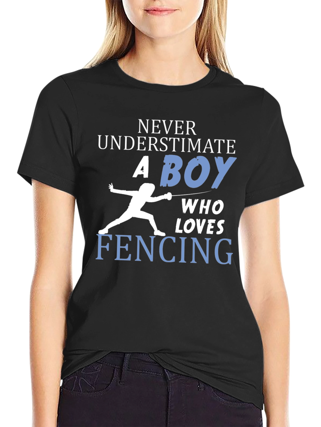 Fencing Boy T-Shirt: Never Underestimate
