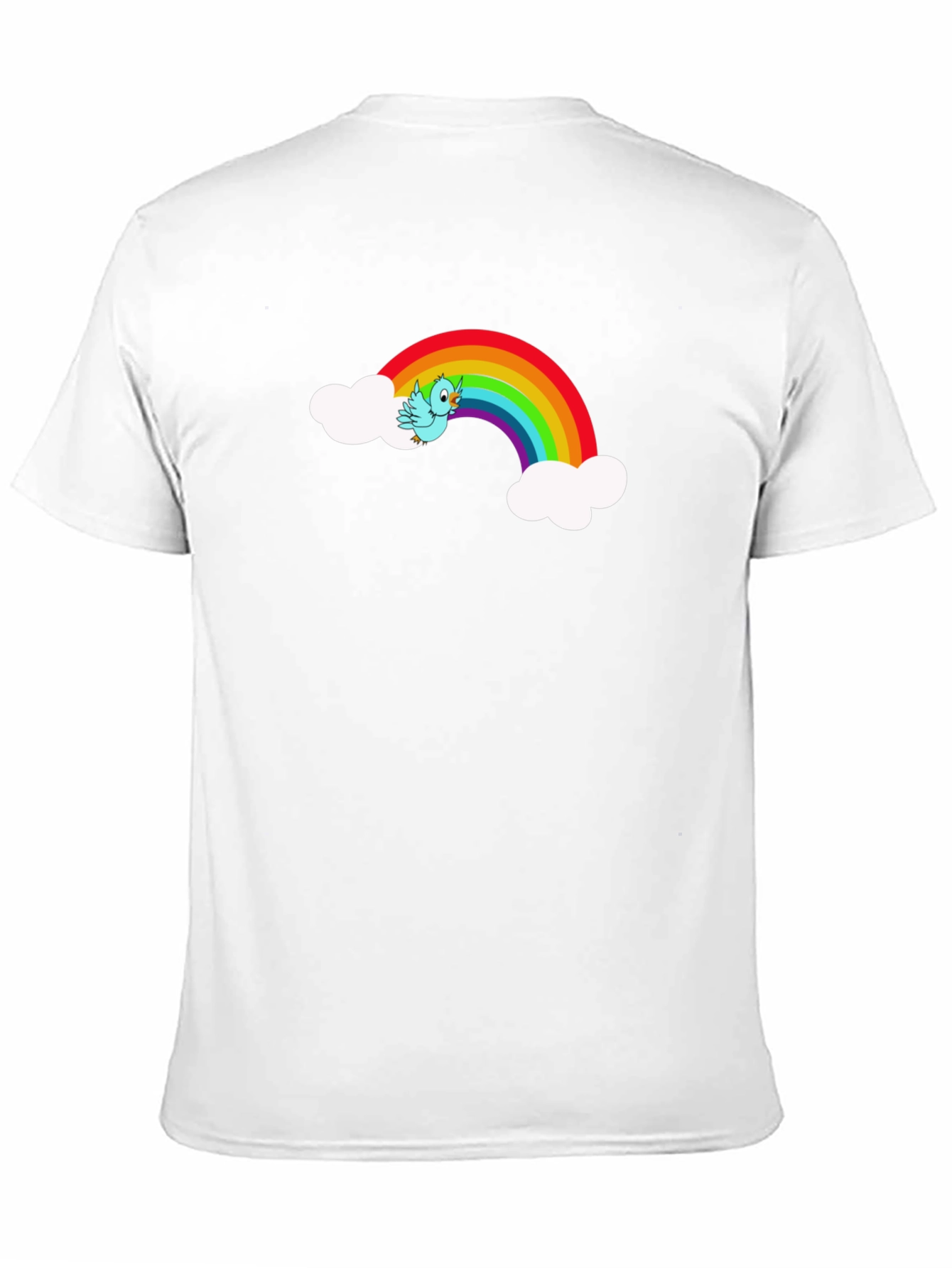 Rainbow Bird Graphic Black Tee Shirt