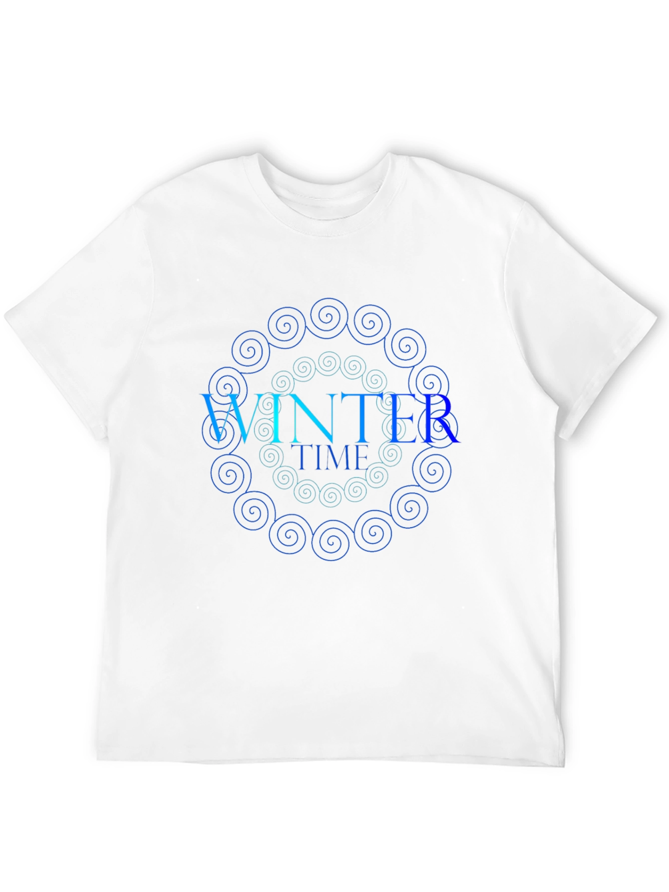 Winter Time Spiral Graphic Black T-Shirt