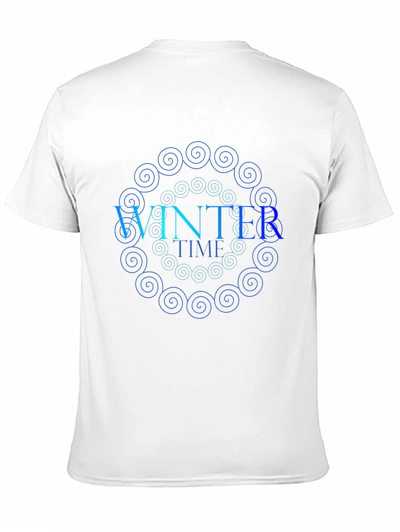 Winter Time Spiral Graphic Black T-Shirt