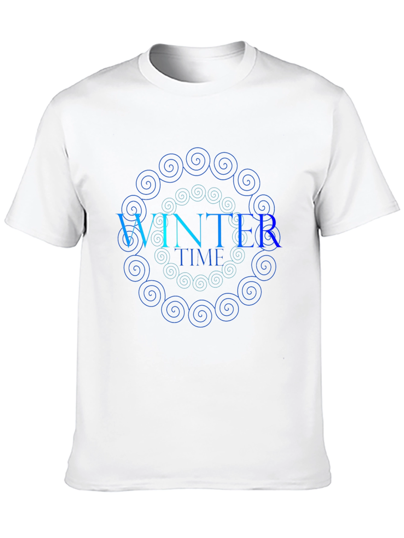 Winter Time Spiral Graphic Black T-Shirt