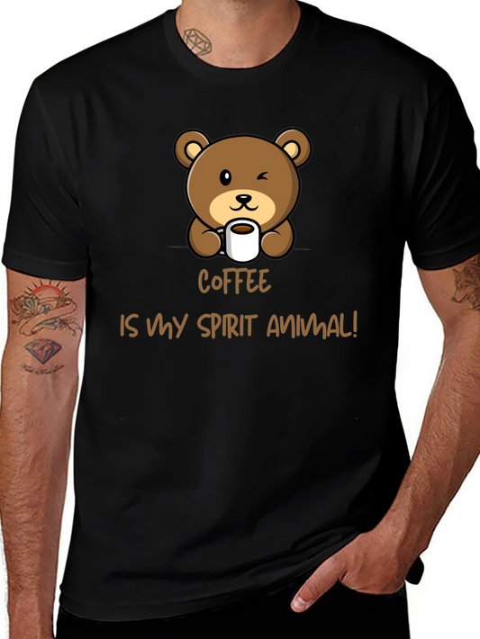 Coffee is My Spirit Animal Bear Graphic Tee