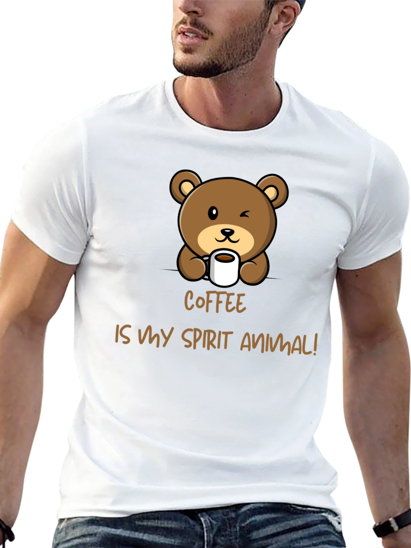 Coffee is My Spirit Animal Bear Graphic Tee