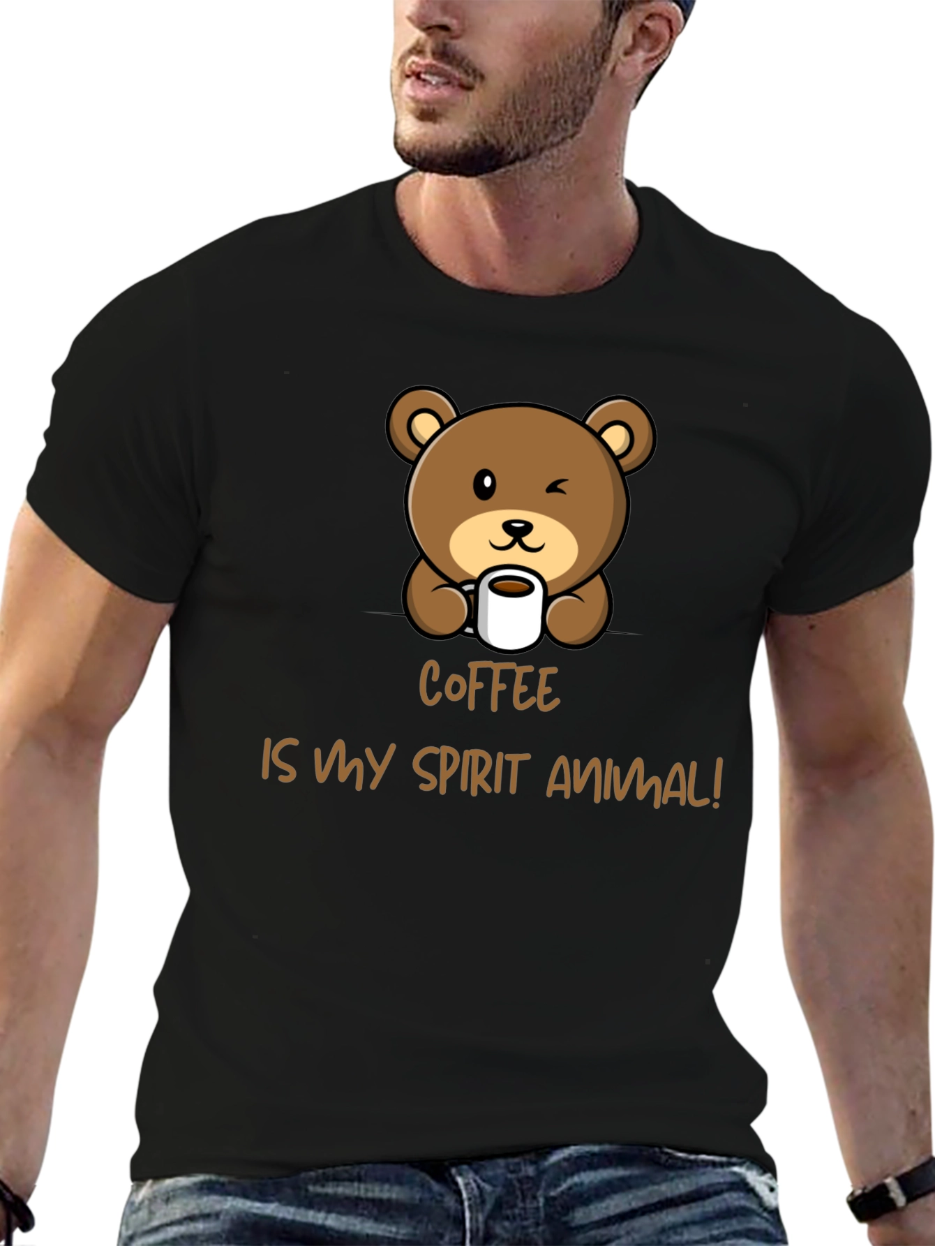 Coffee is My Spirit Animal Bear Graphic Tee