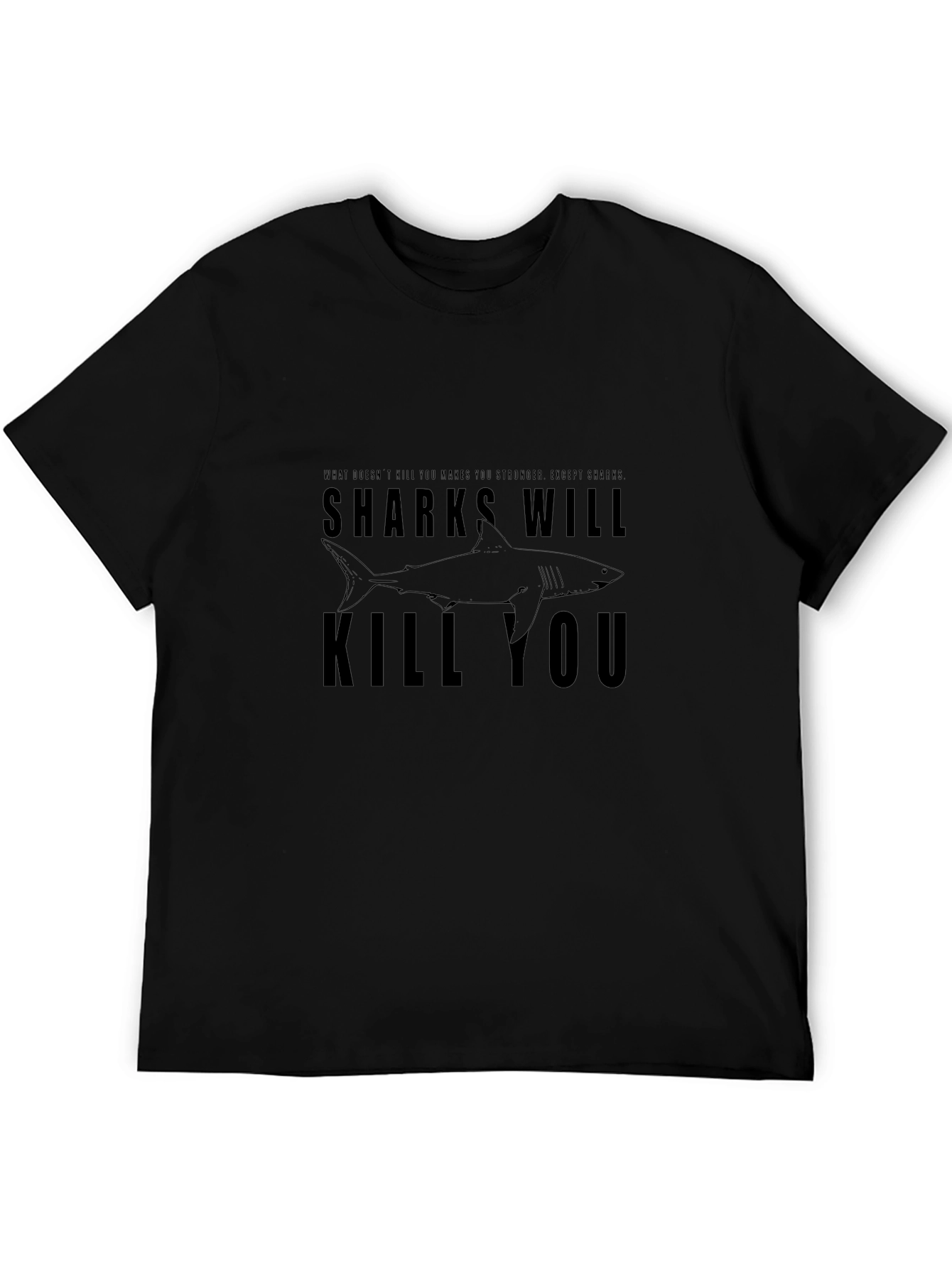 Sharks Will Kill You Graphic Tee - Black