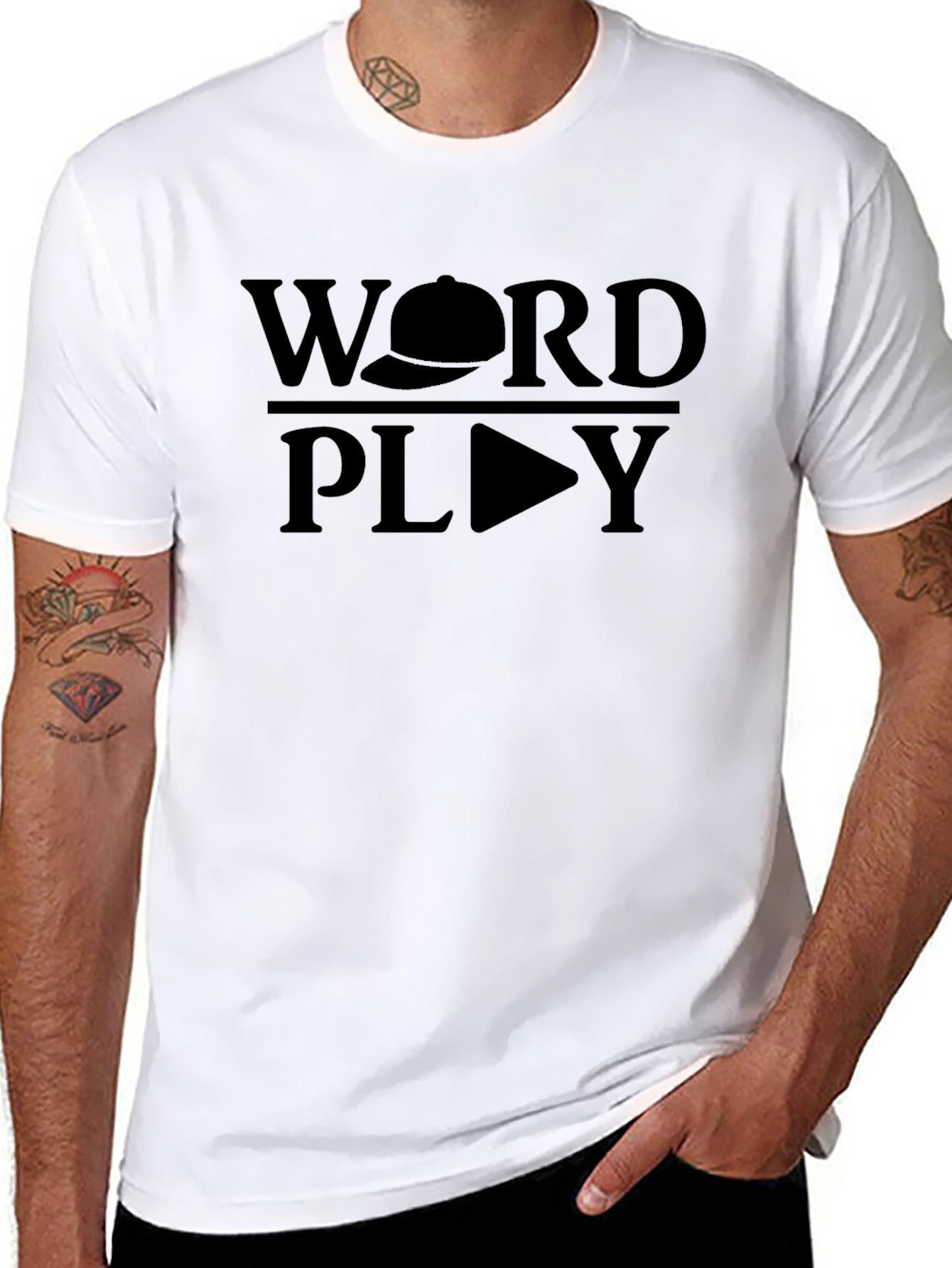 Word Play Graphic Tee - Black Cotton