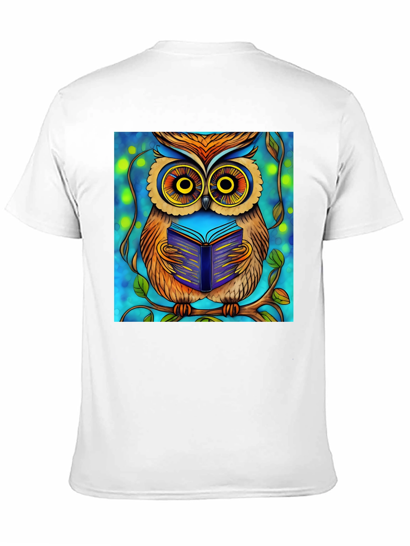 Whimsical Owl Reading Book Graphic Tee