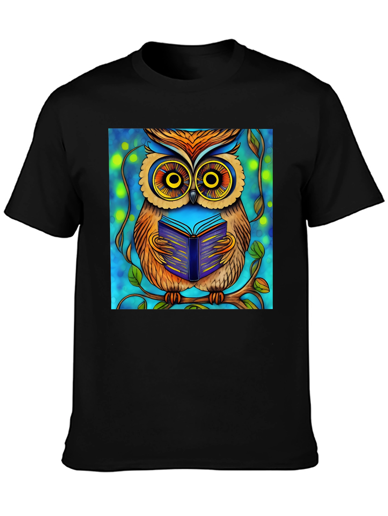 Whimsical Owl Reading Book Graphic Tee